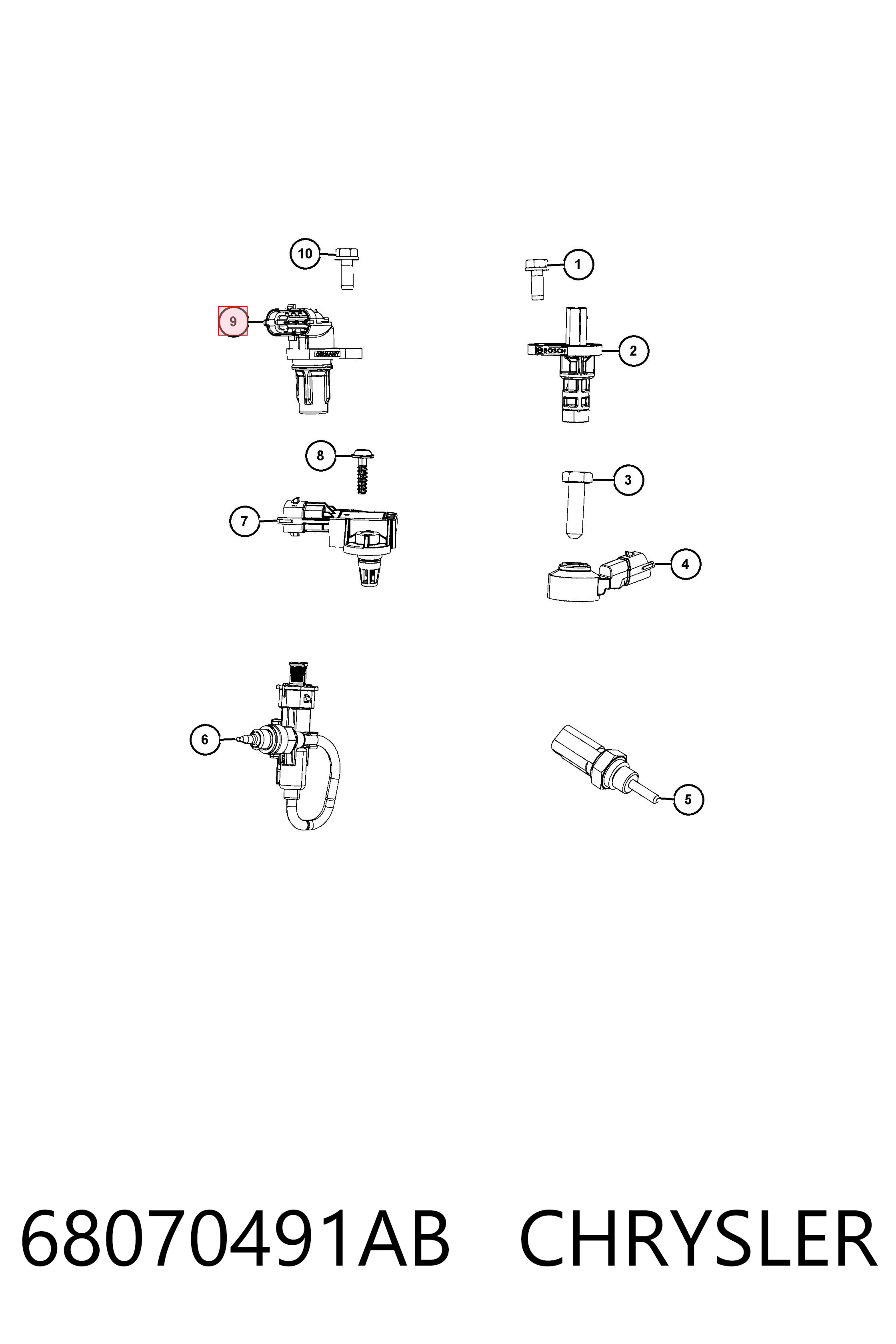 68070491AB Chrysler Sensor posición arbol de levas