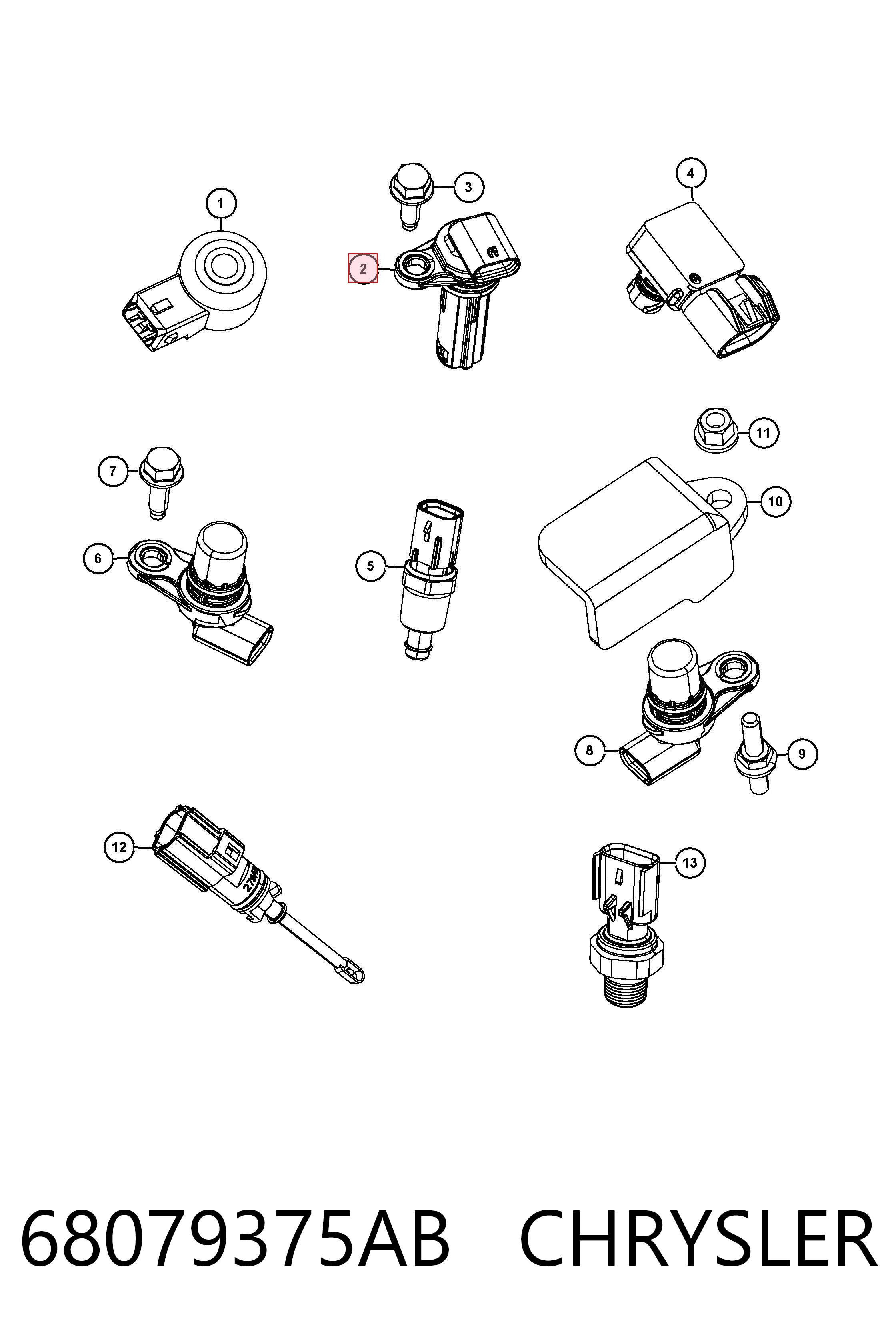 68079375AB Chrysler Sensor de posición del cigüeñal