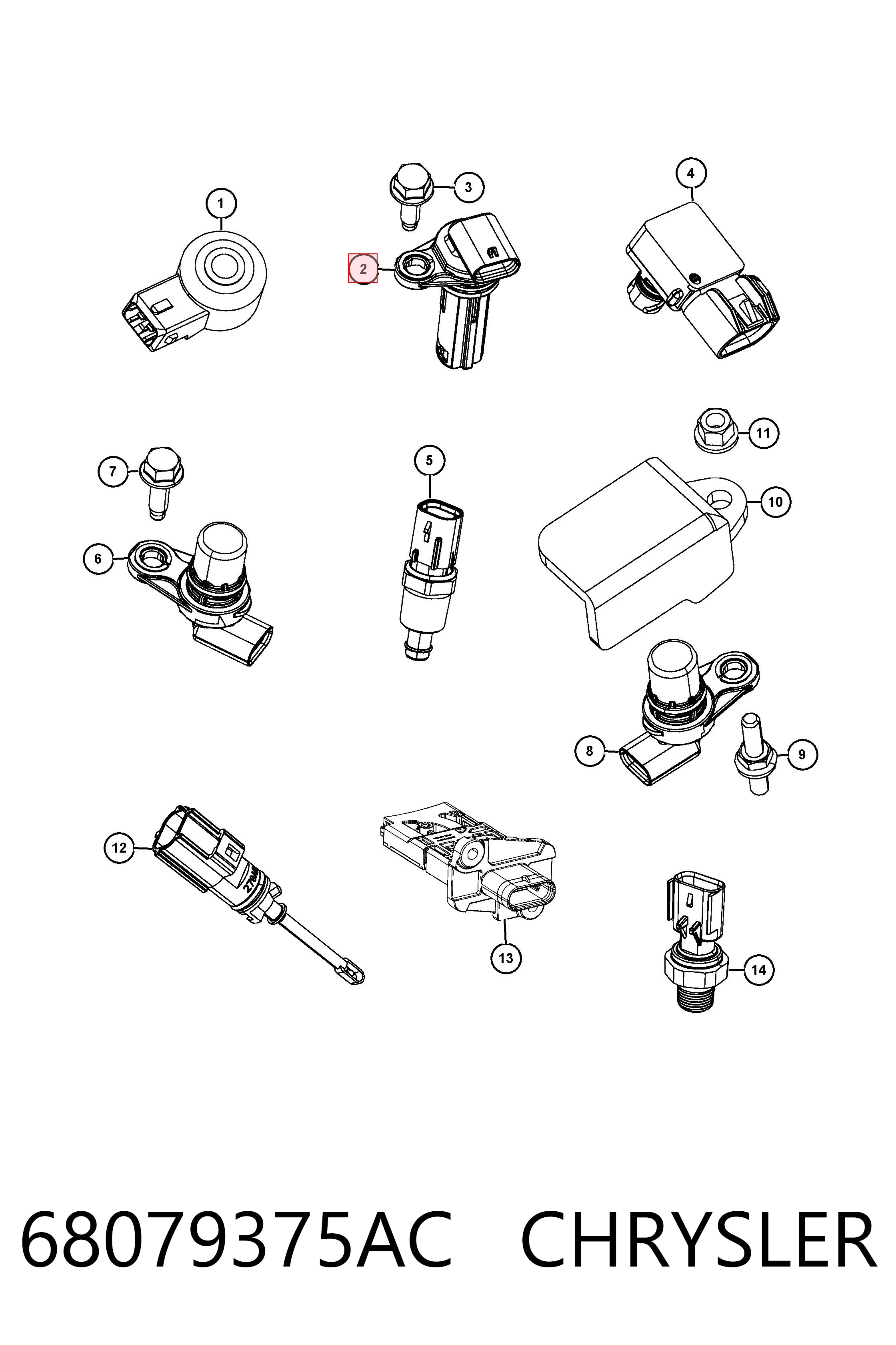 68079375AC Chrysler Sensor de posición del cigüeñal