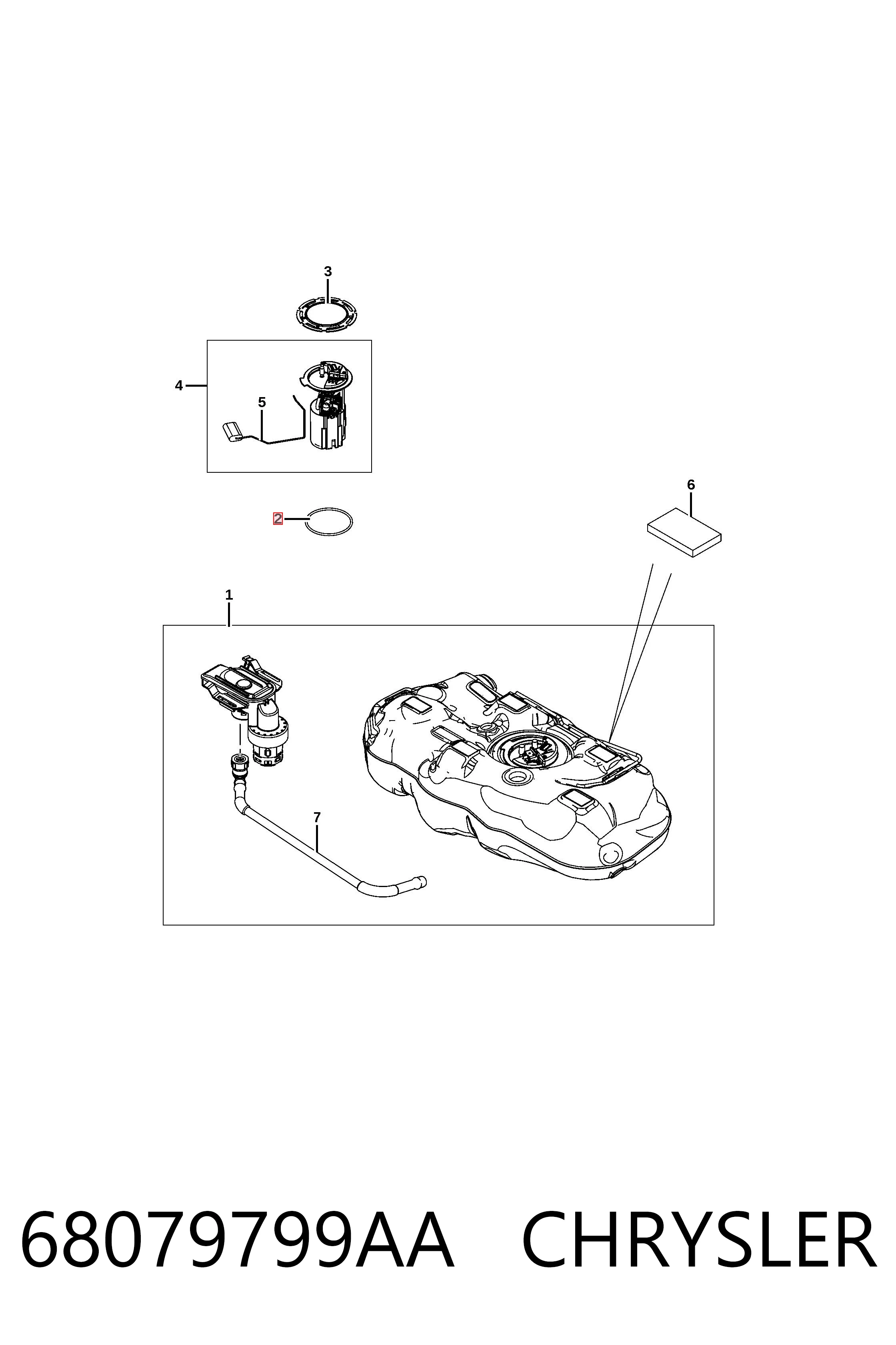 K68079799AA Fiat/Alfa/Lancia Sello de la bomba de combustible