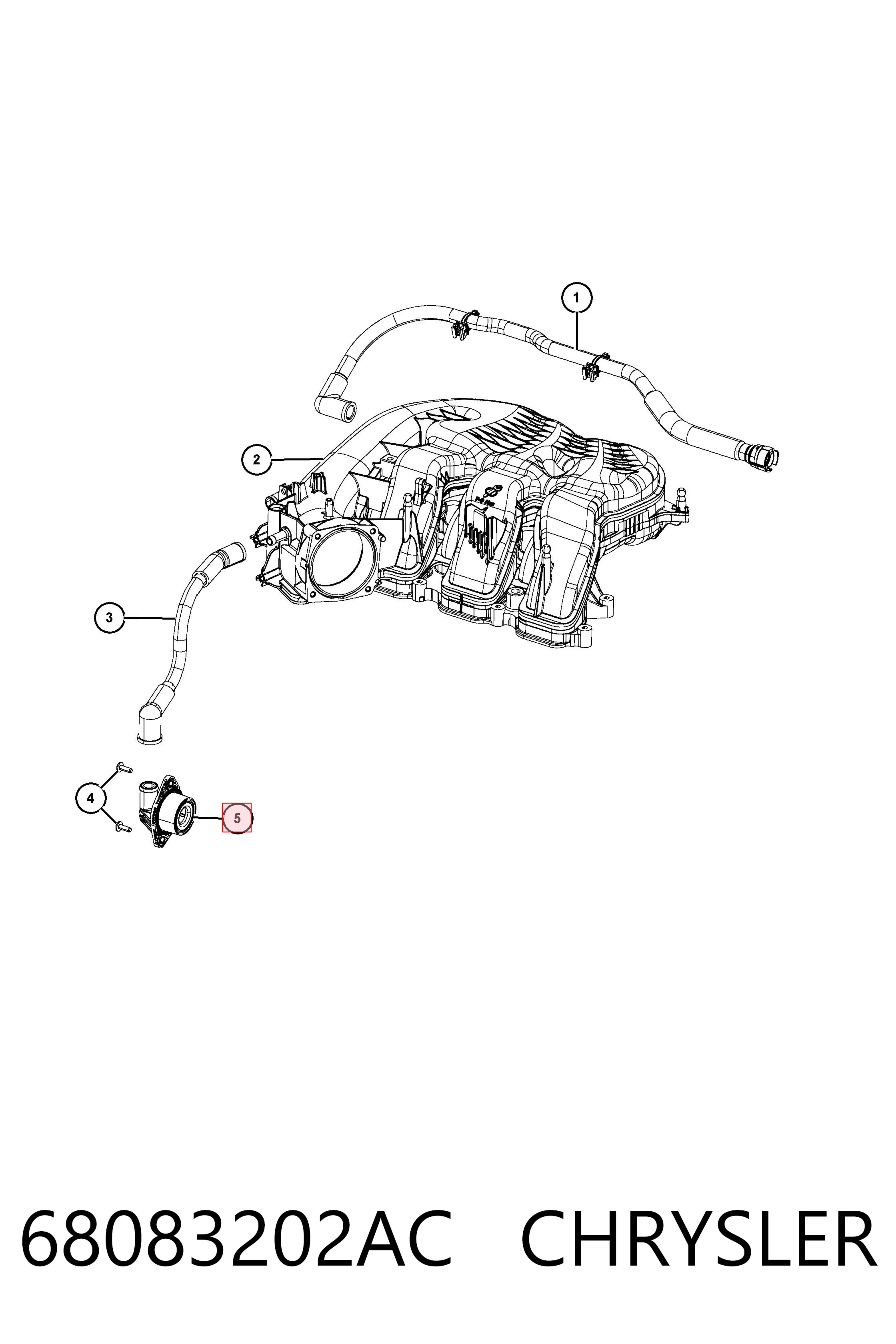 68083202AC Chrysler Válvula de ventilación del cárter