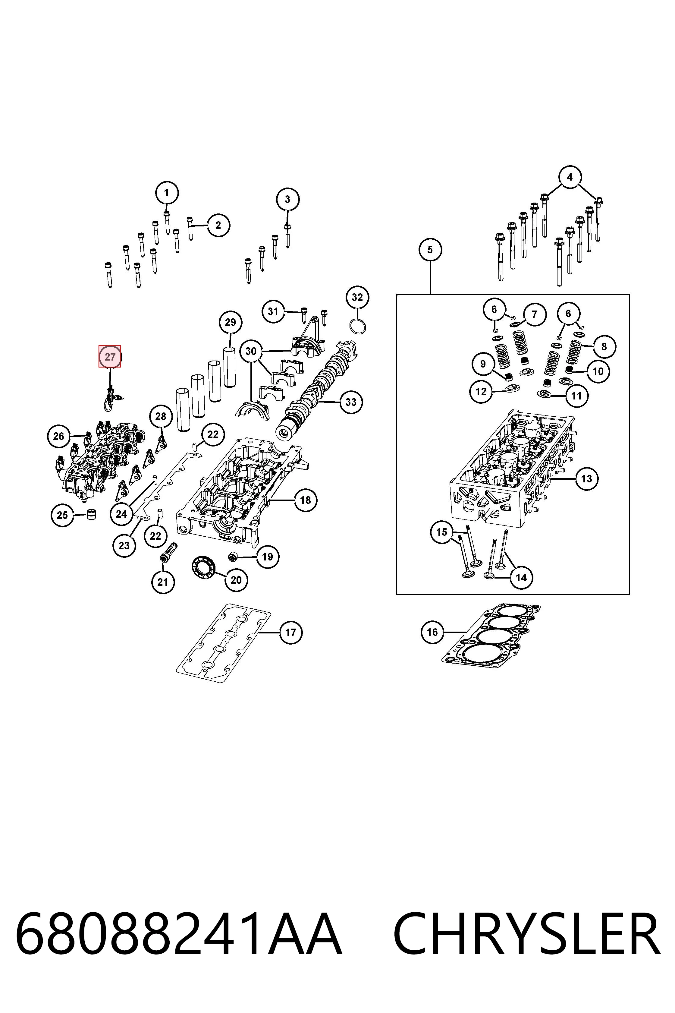68088241AA Chrysler Sensor de temperatura de aceite del motor