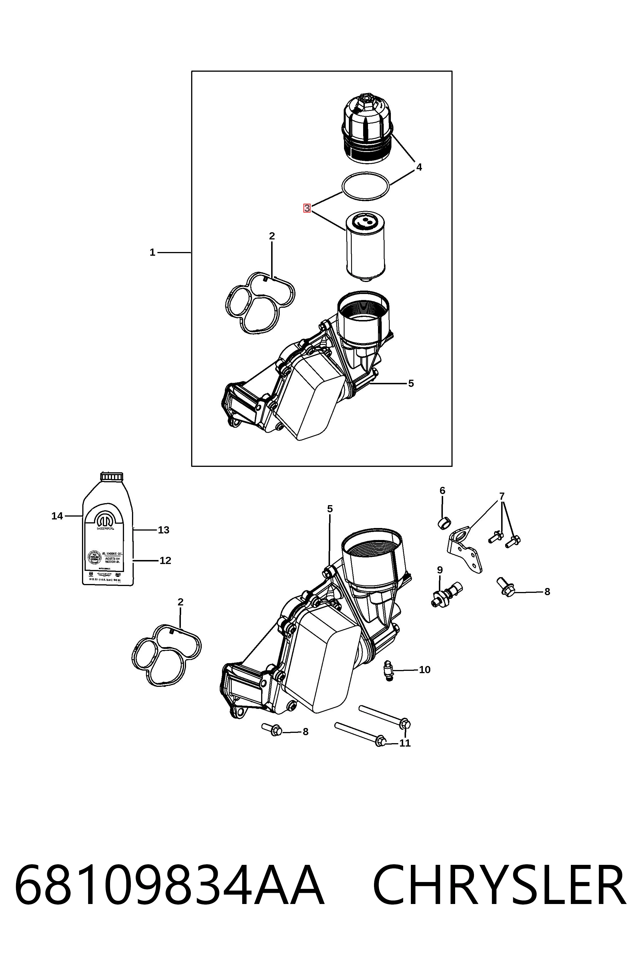 68109834AA Chrysler Filtro aceite