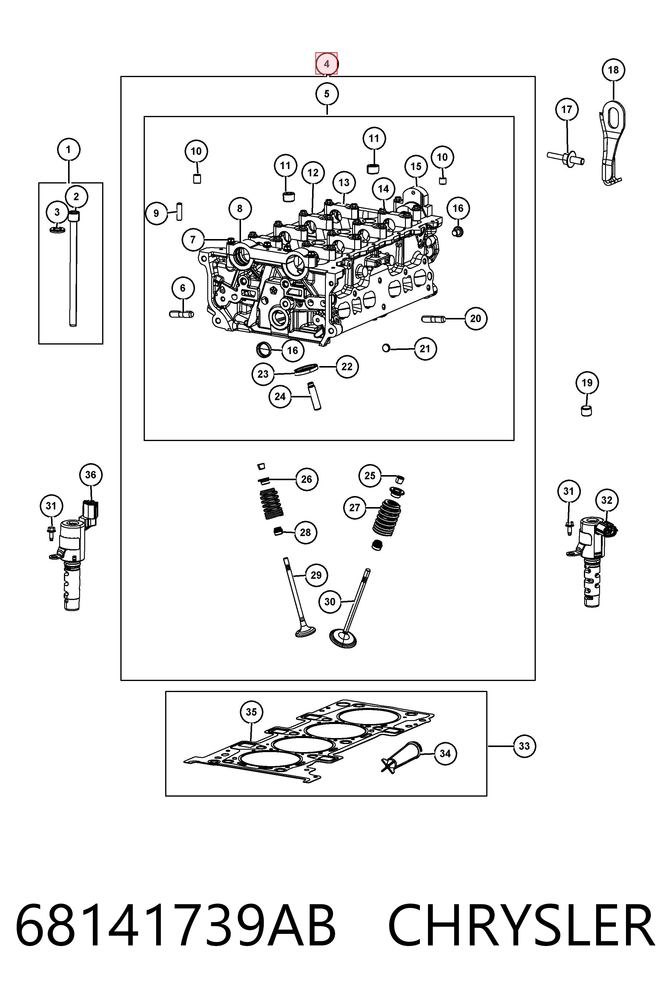 K68004168AD Fiat/Alfa/Lancia Cabeza del motor