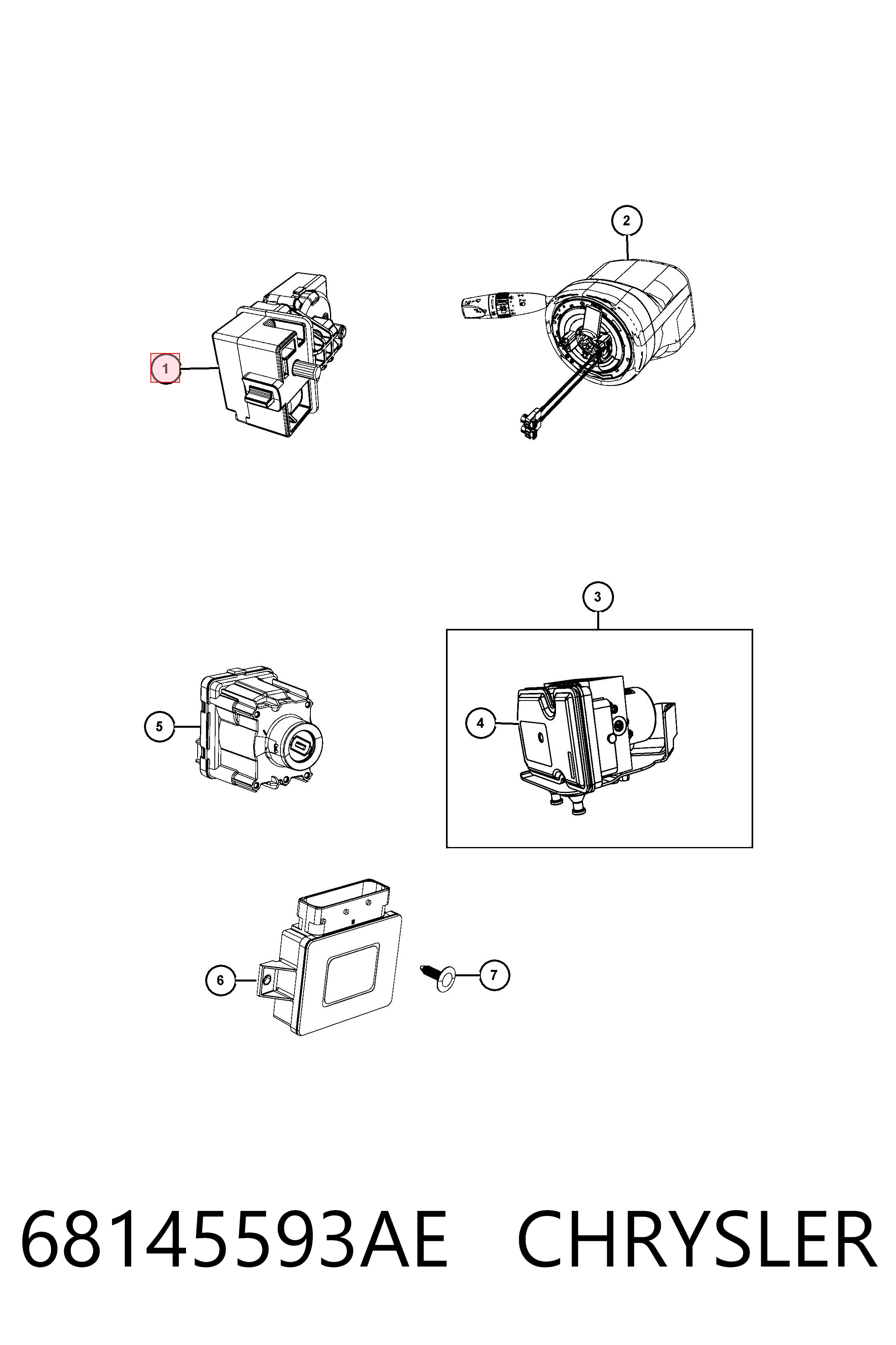 Comprar K68145593AF Fiat/Alfa/Lancia Mecanismo de bloqueo del volante