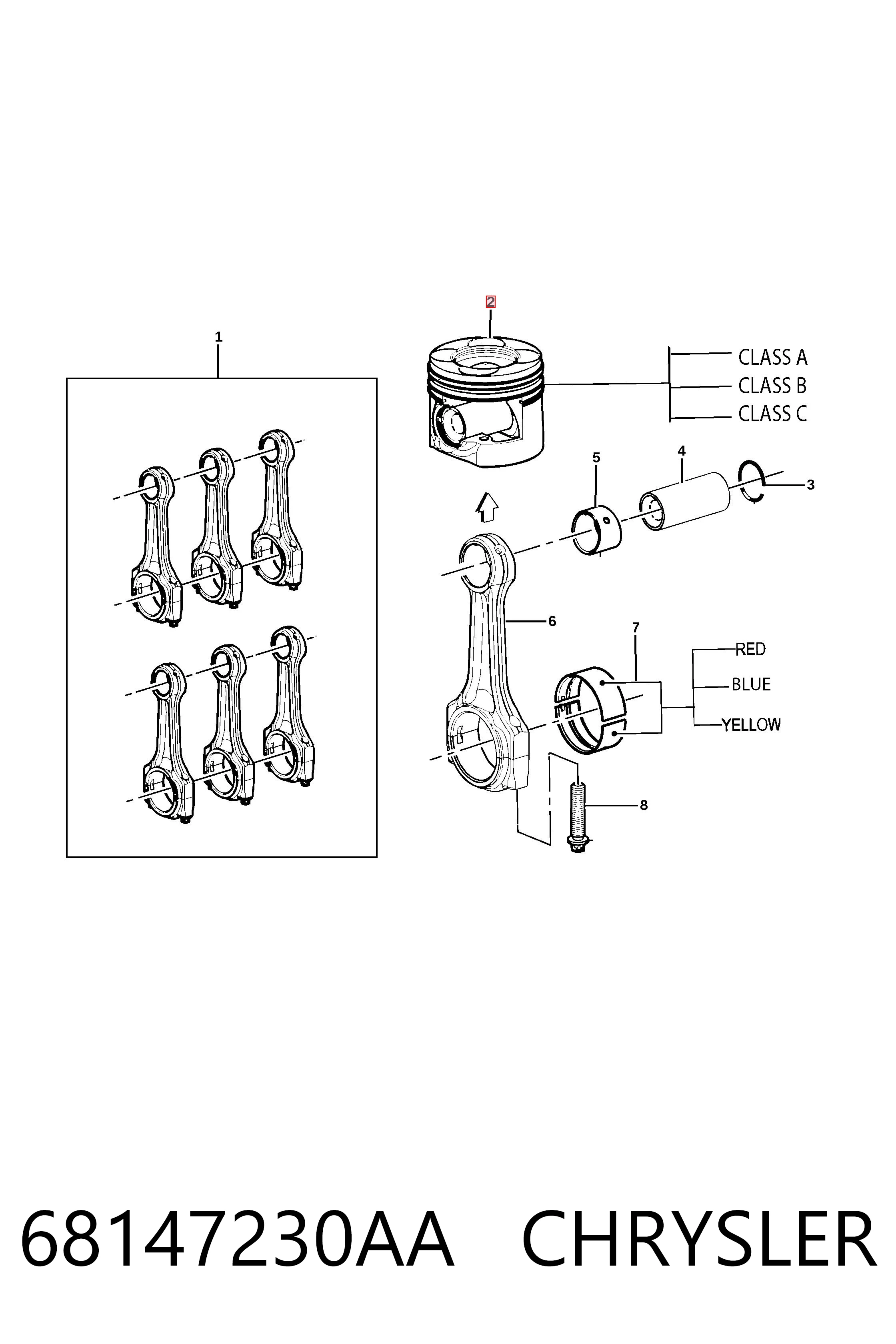 68147230AA Chrysler Pistón