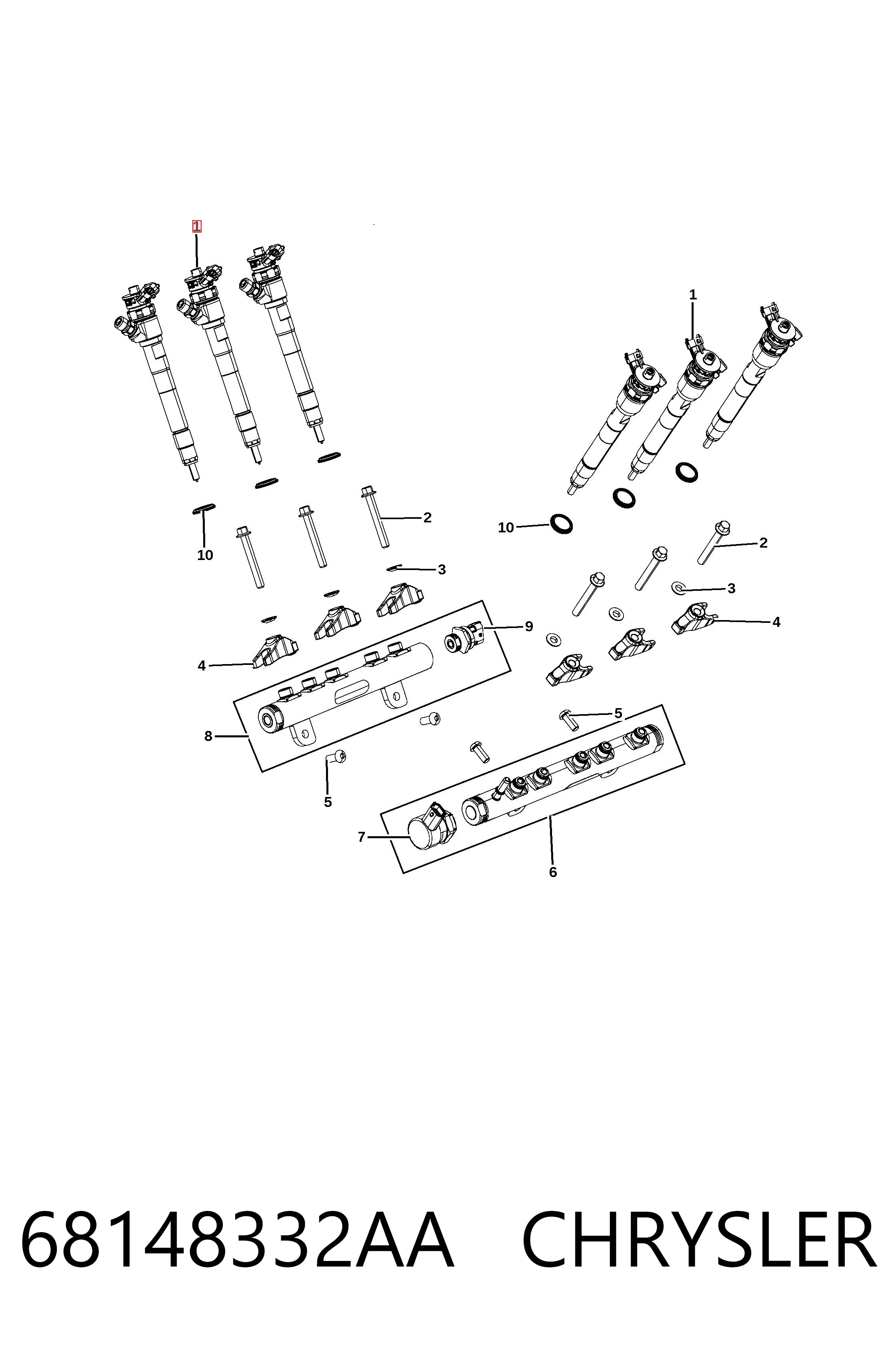 68148332AA Chrysler Inyector de combustible
