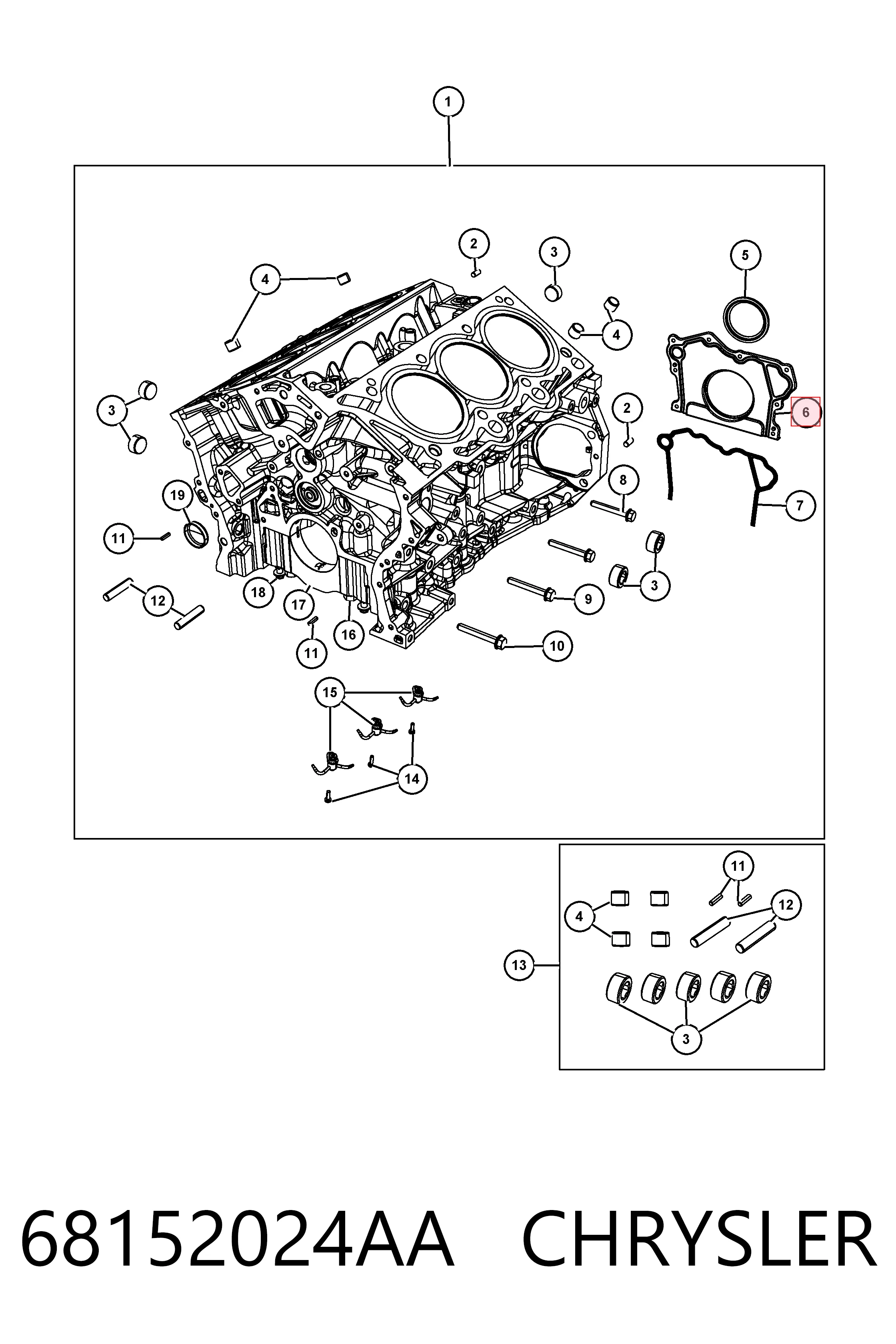 68152024AA Chrysler Anillo retén cigüeñal