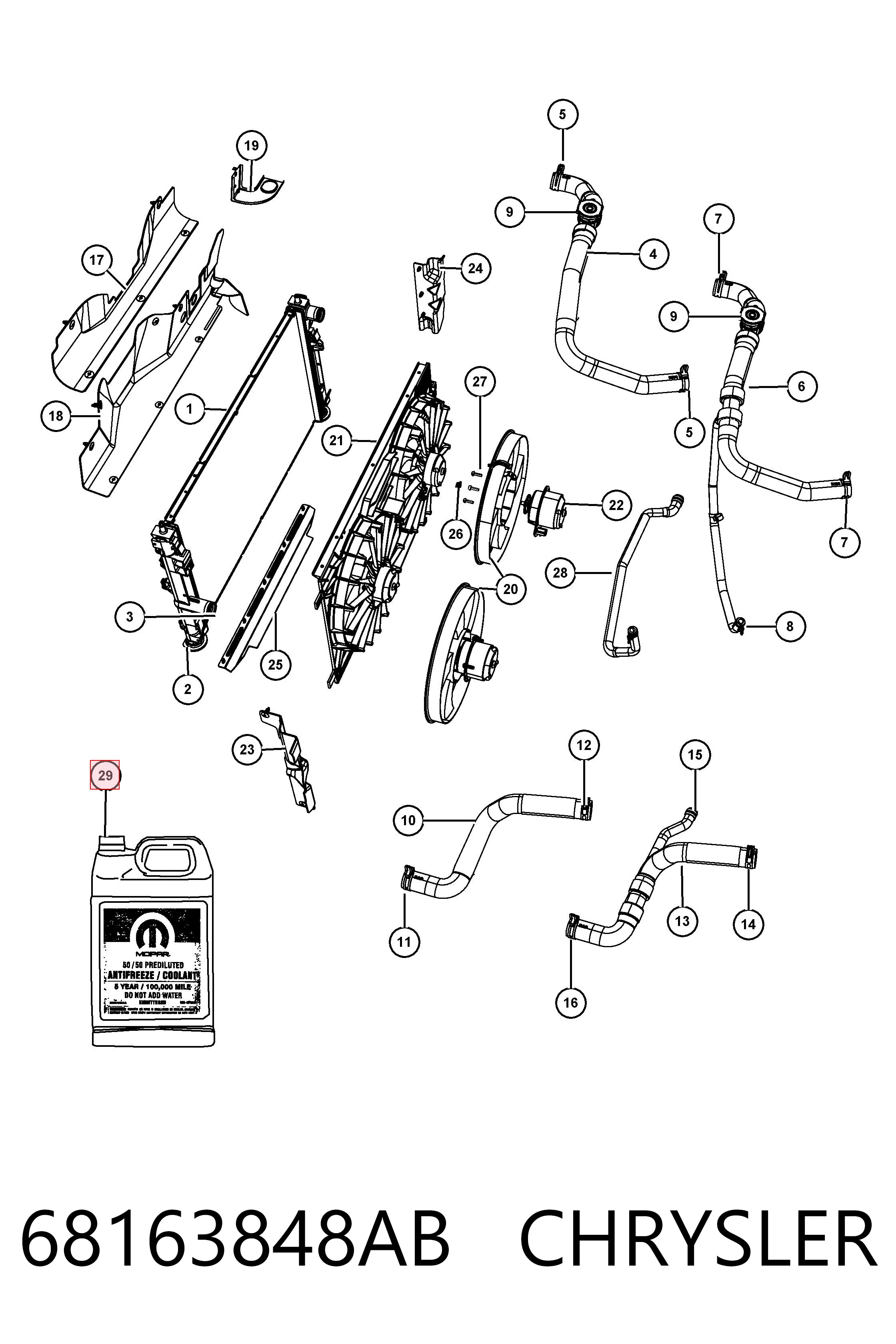 Refrigerante CHRYSLER 68163848AB
