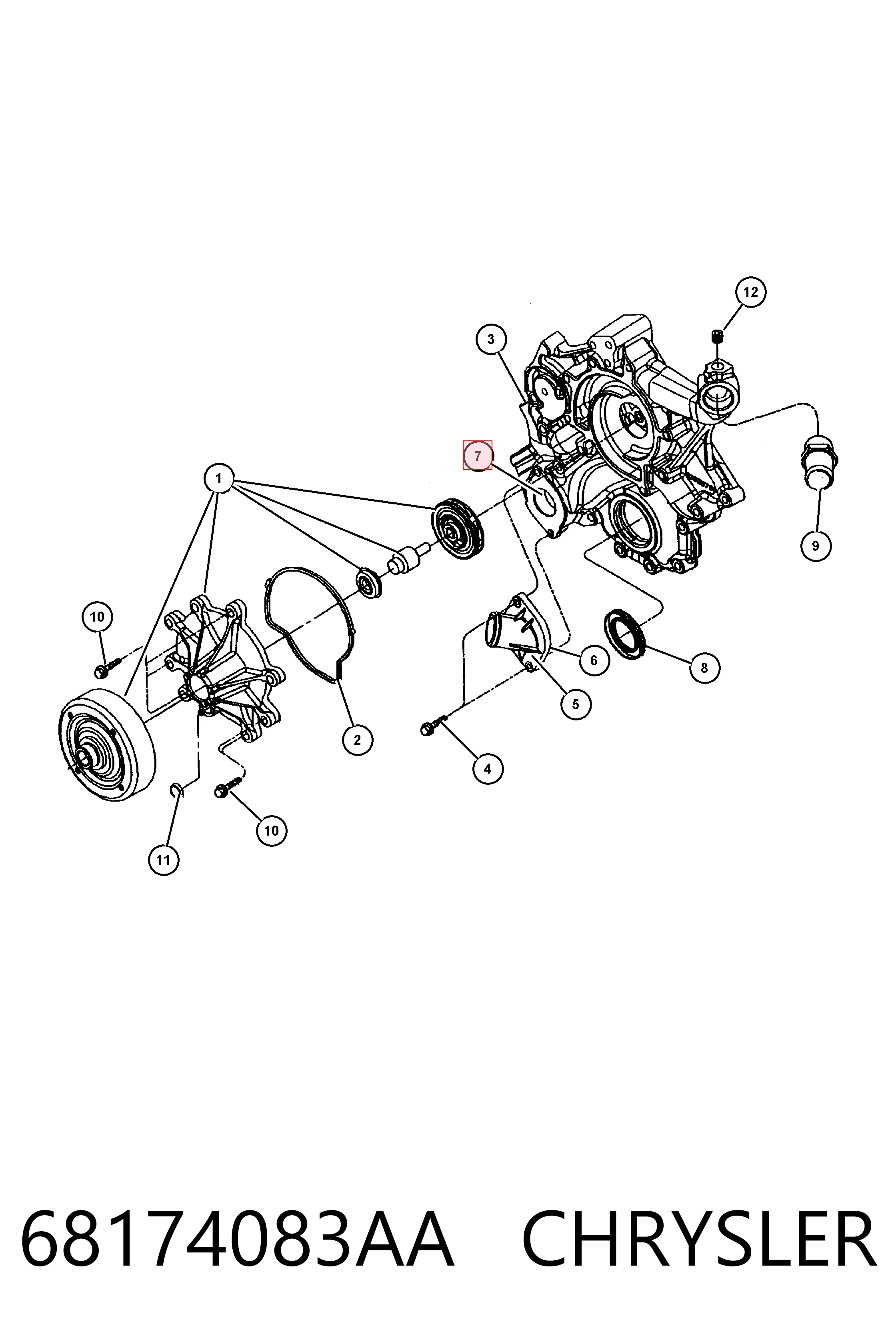 68174083AA Chrysler Termostato de agua