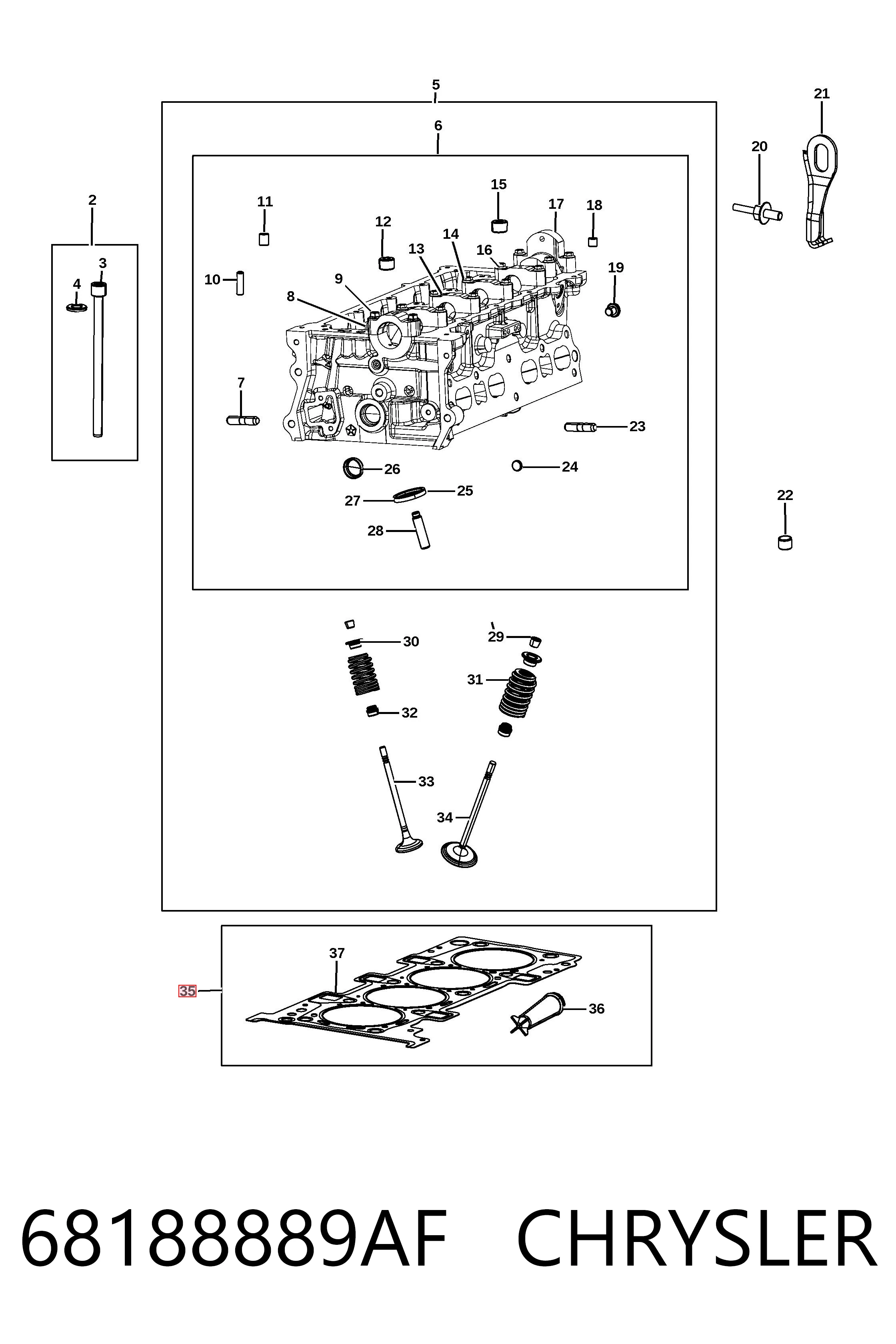 68188889AF Chrysler Empaquetadura de culata