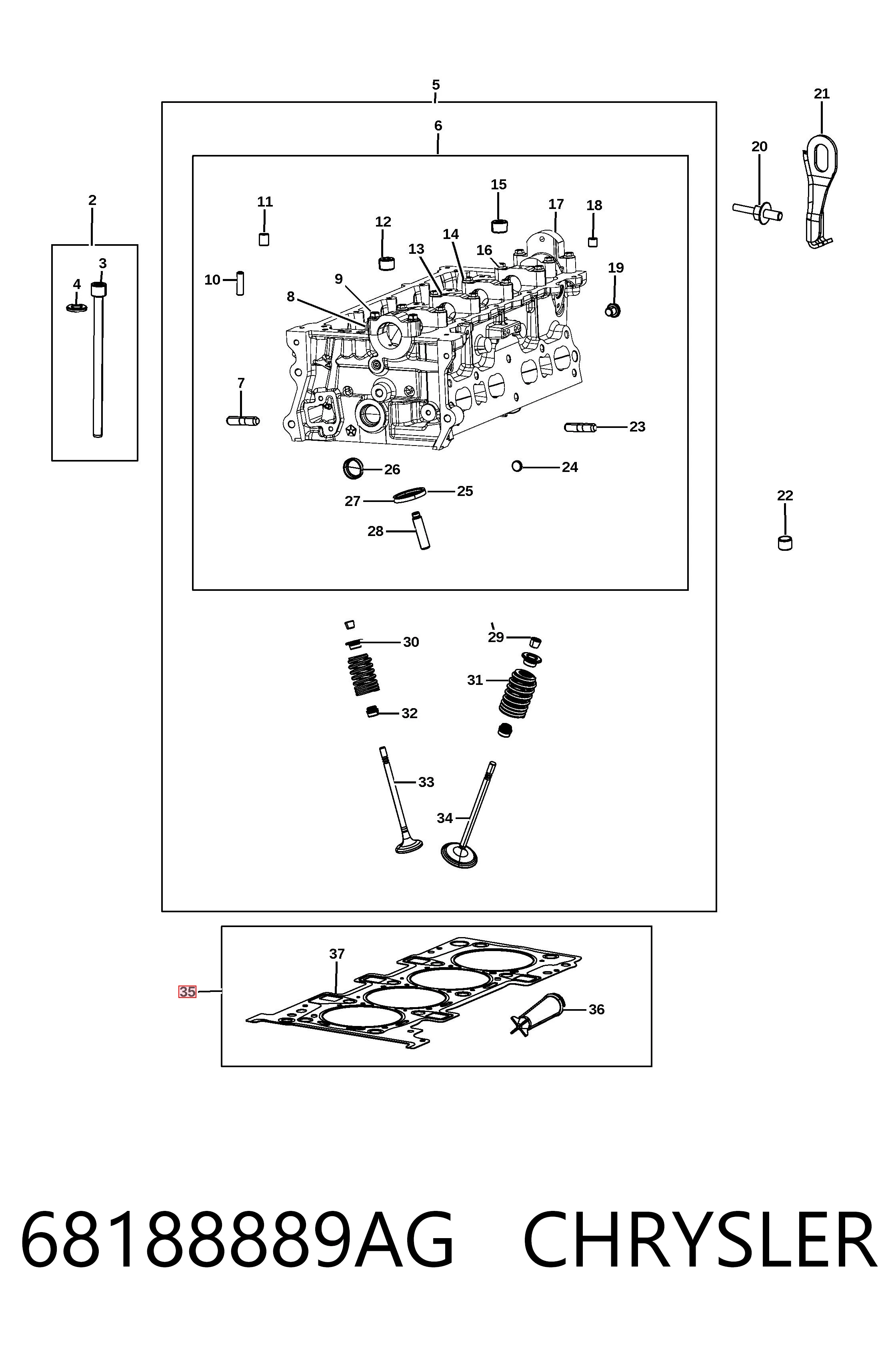 68188889AG Chrysler Empaquetadura de culata