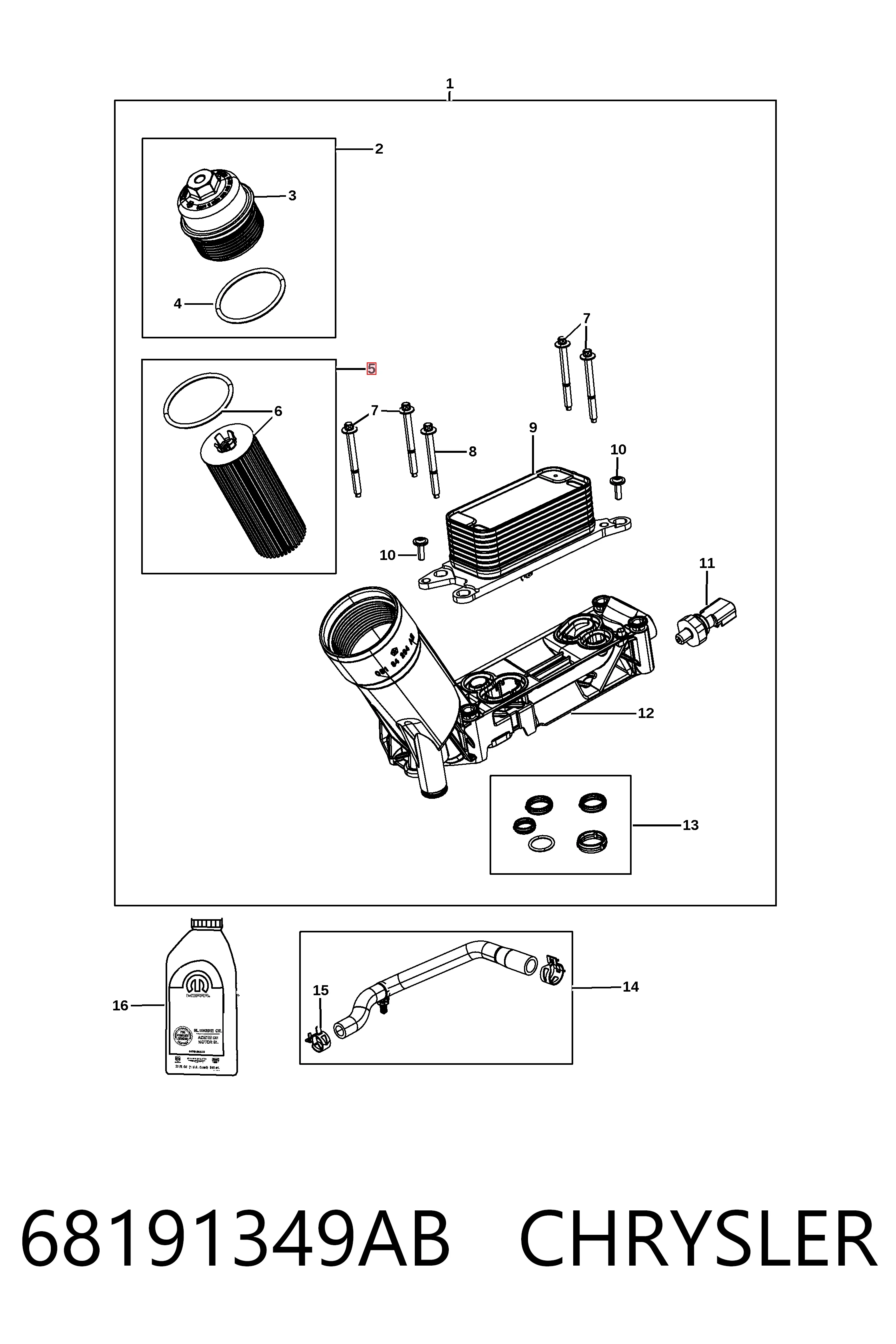 68191349AB Chrysler Filtro aceite