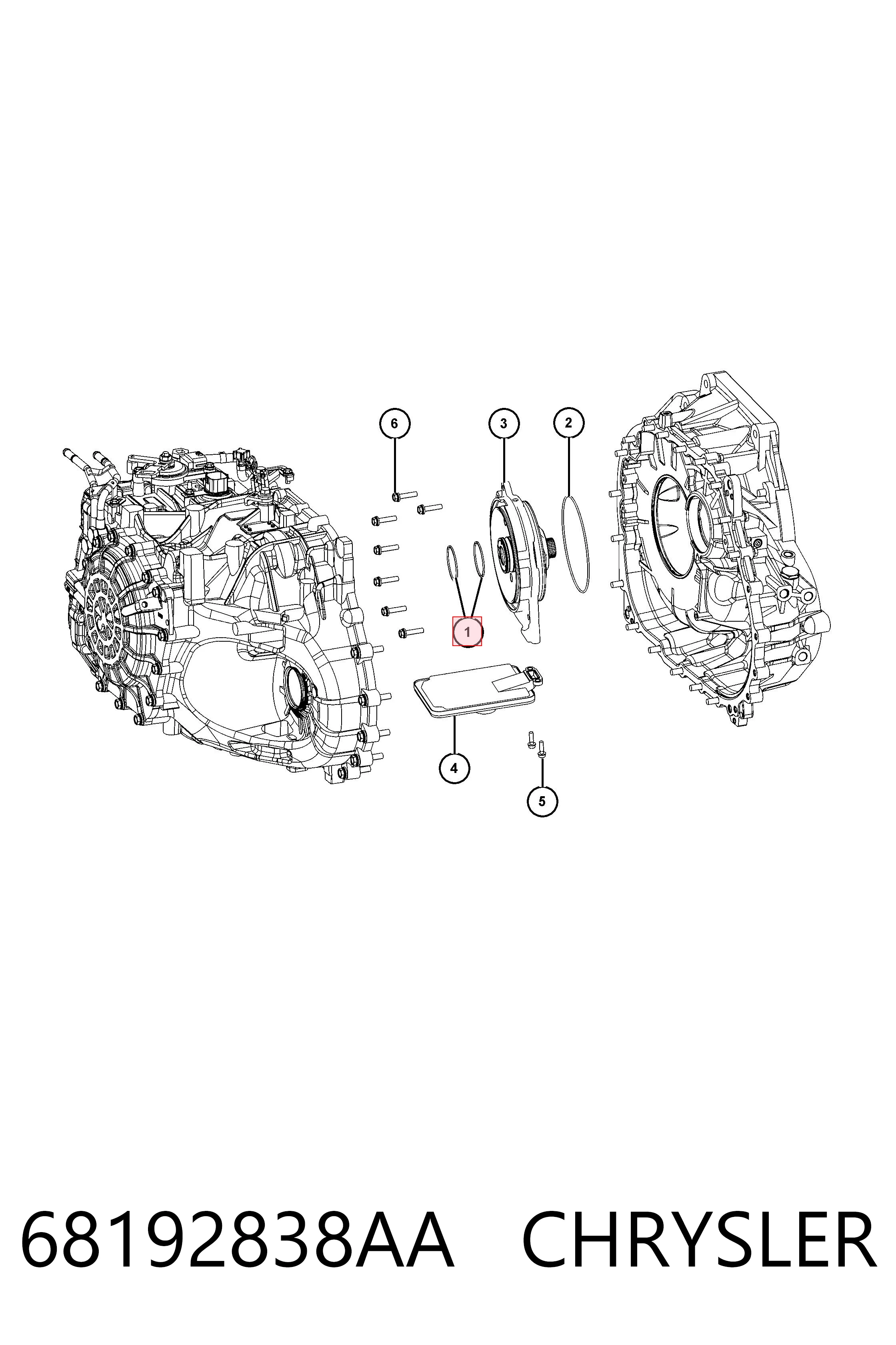 Retén de la bomba de aceite del motor 68192838AA CHRYSLER
