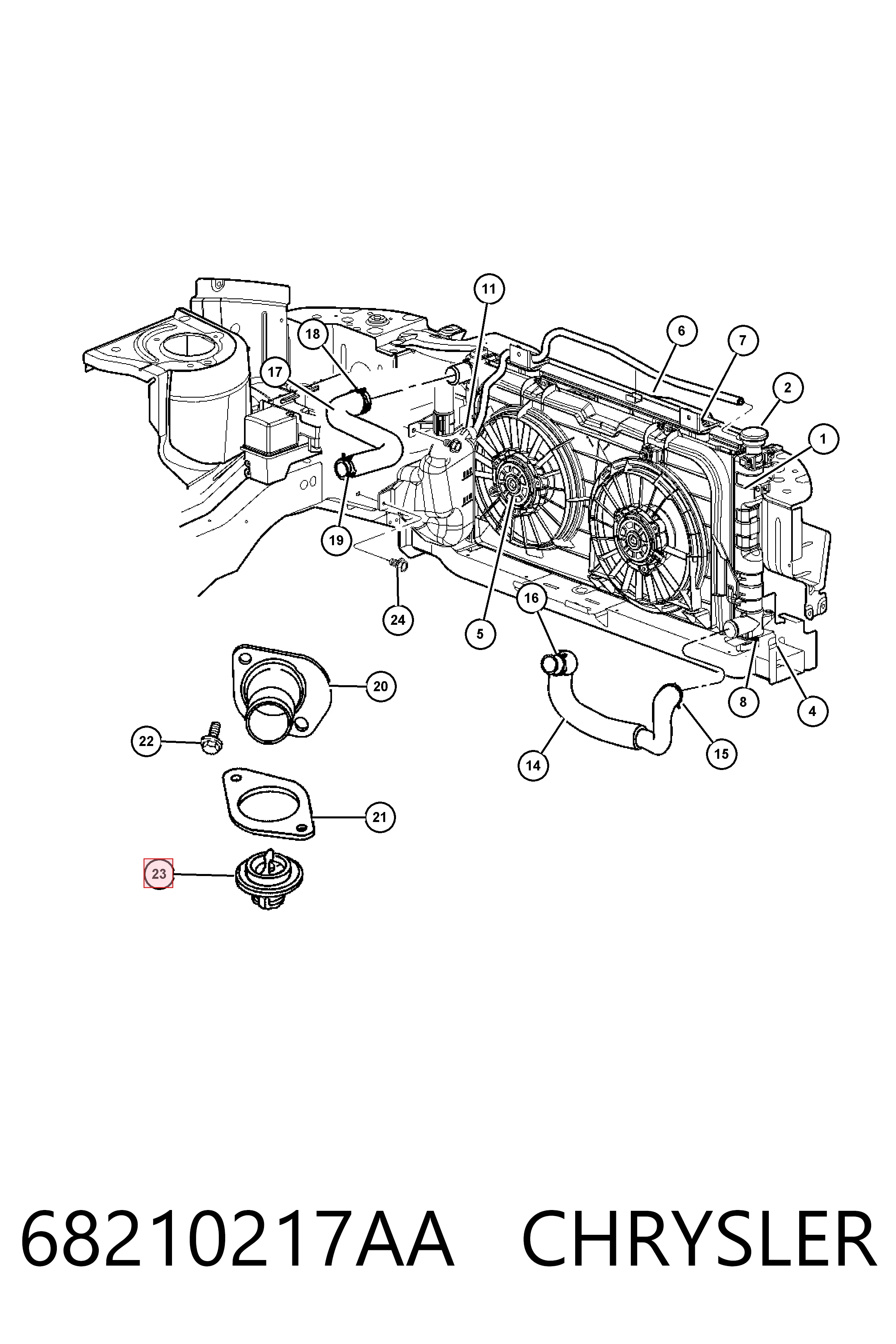 68210217AA Chrysler Termostato de agua