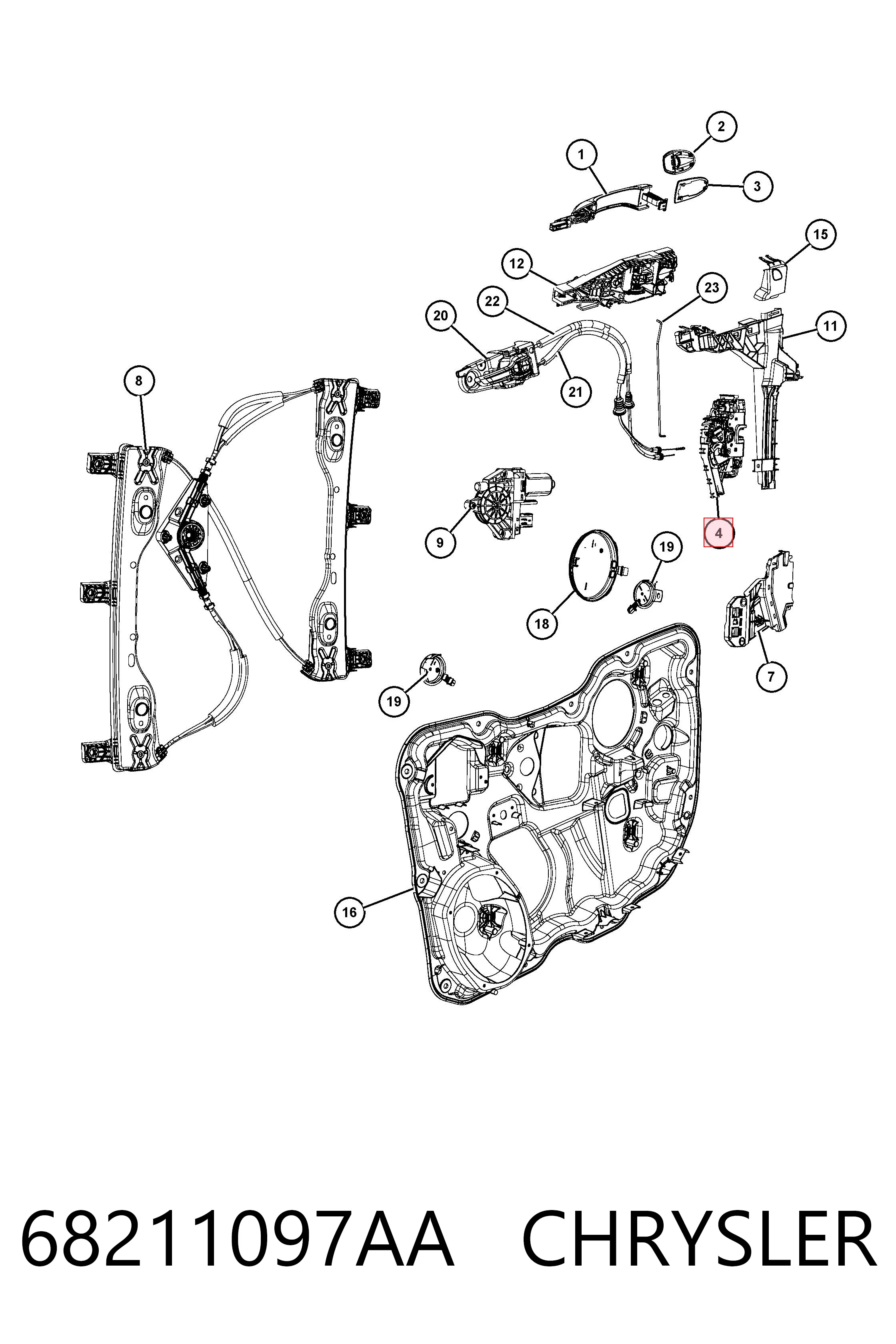Cerradura de puerta para Jeep Compass  MP