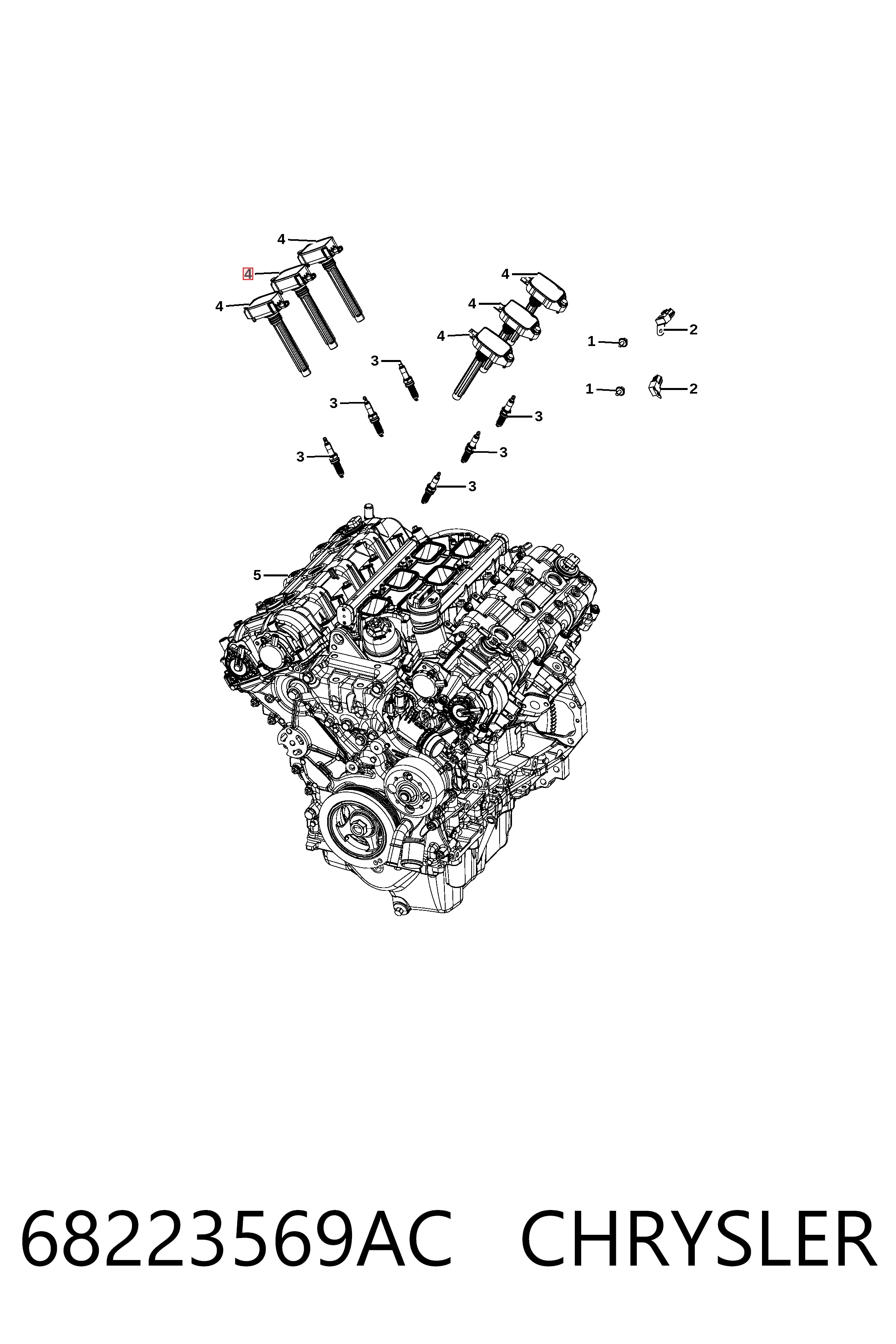 68223569AC Chrysler Bobina de ignición