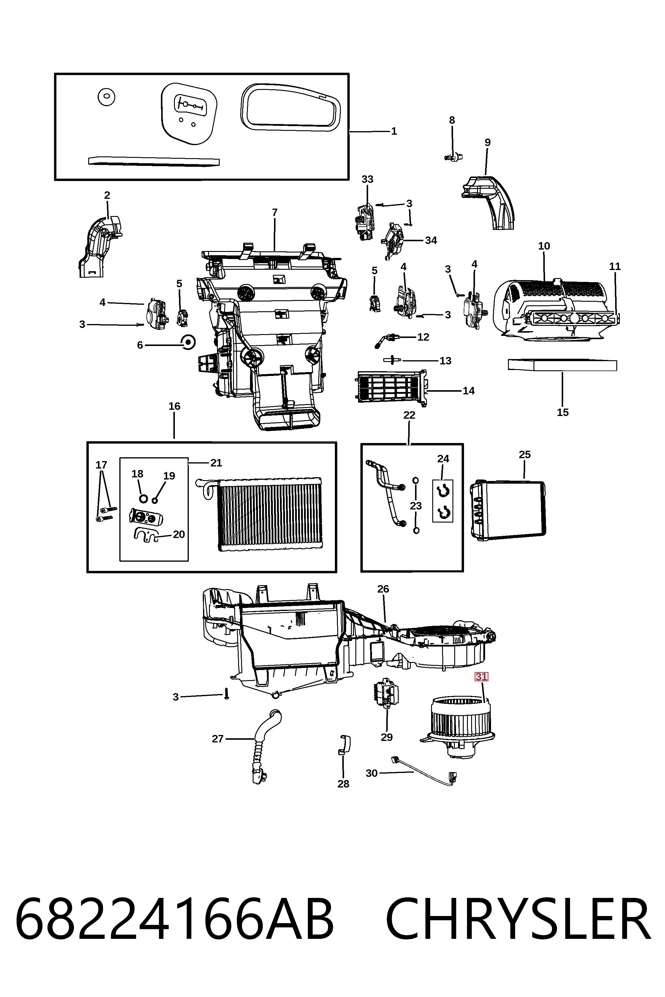 Comprar K68224166AA Fiat/Alfa/Lancia Motor de calefacción
