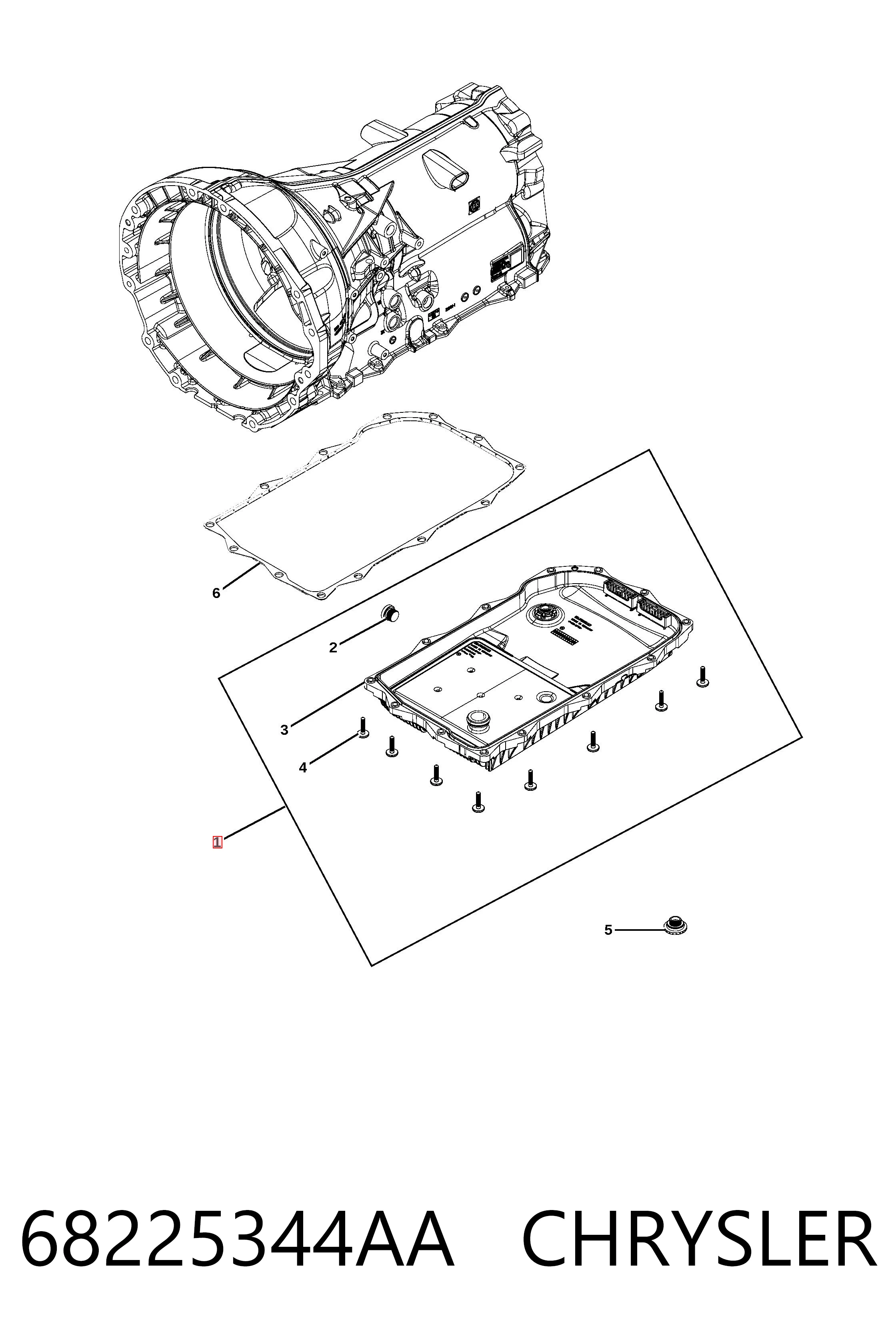 68225344AA Chrysler Cárter de aceite, caja automática
