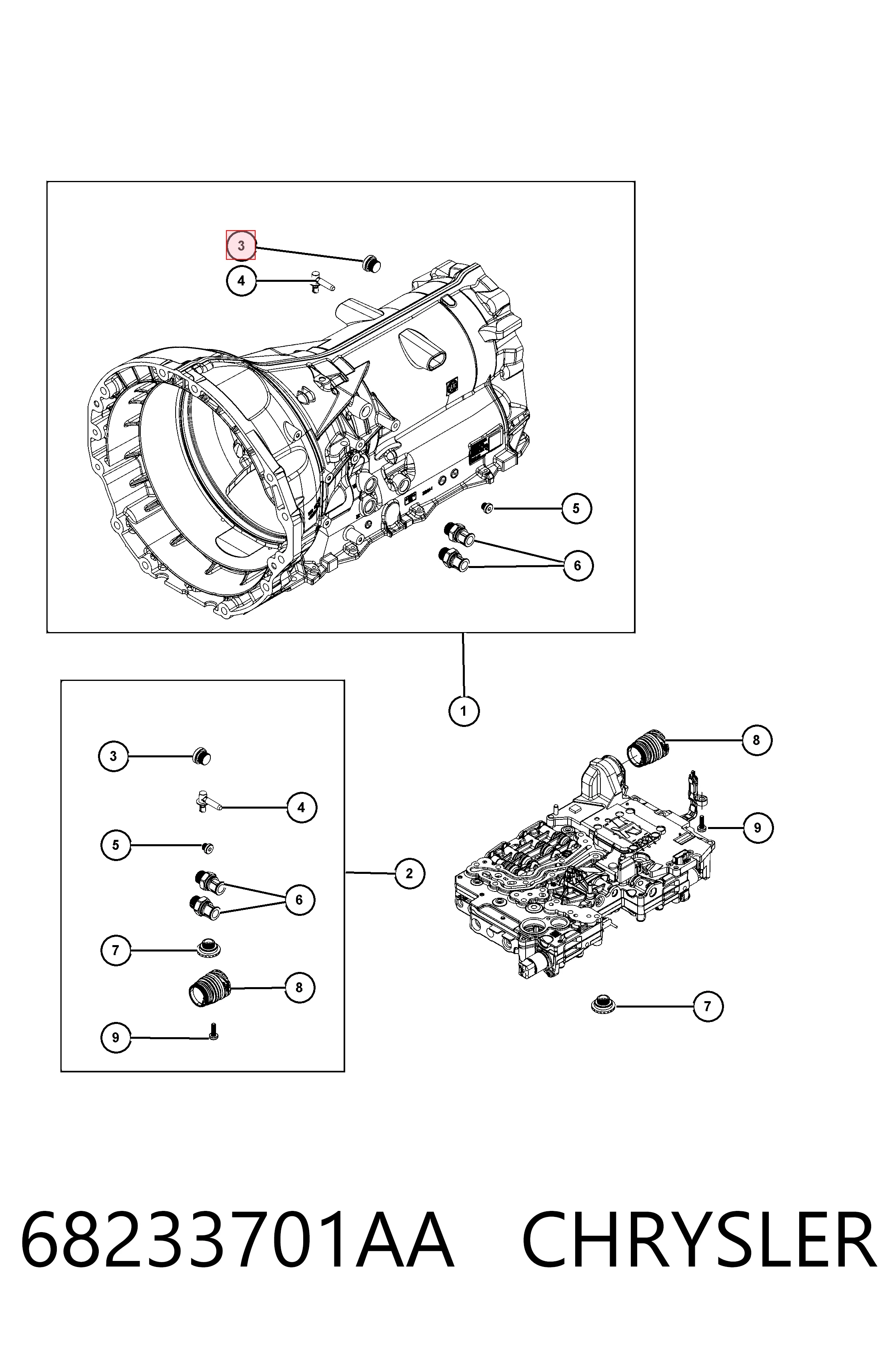 68233701AA Chrysler Cárter de aceite, caja automática