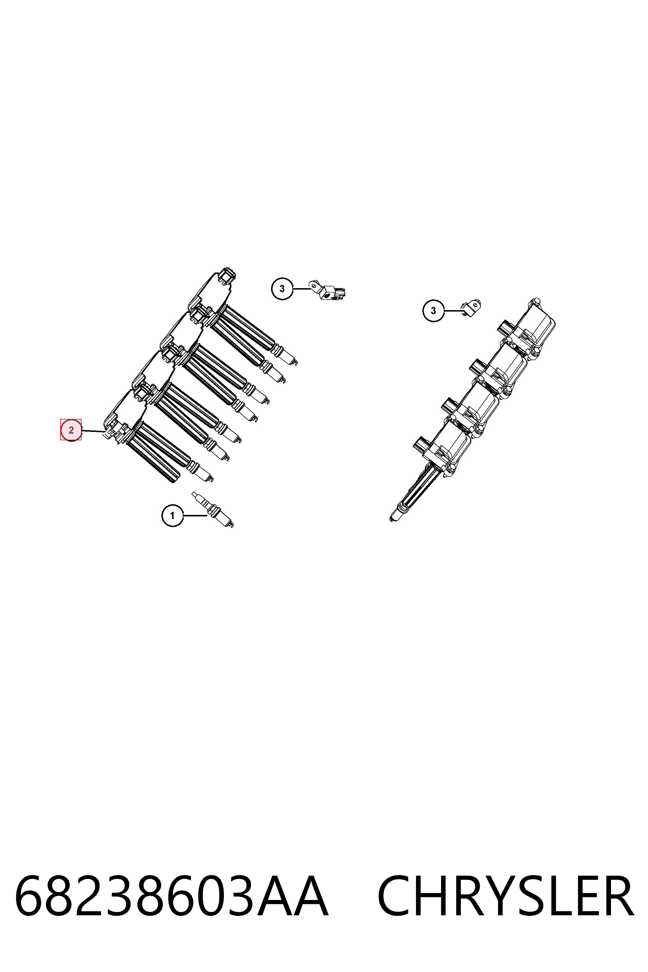 68238603AA Chrysler Bobina de ignición