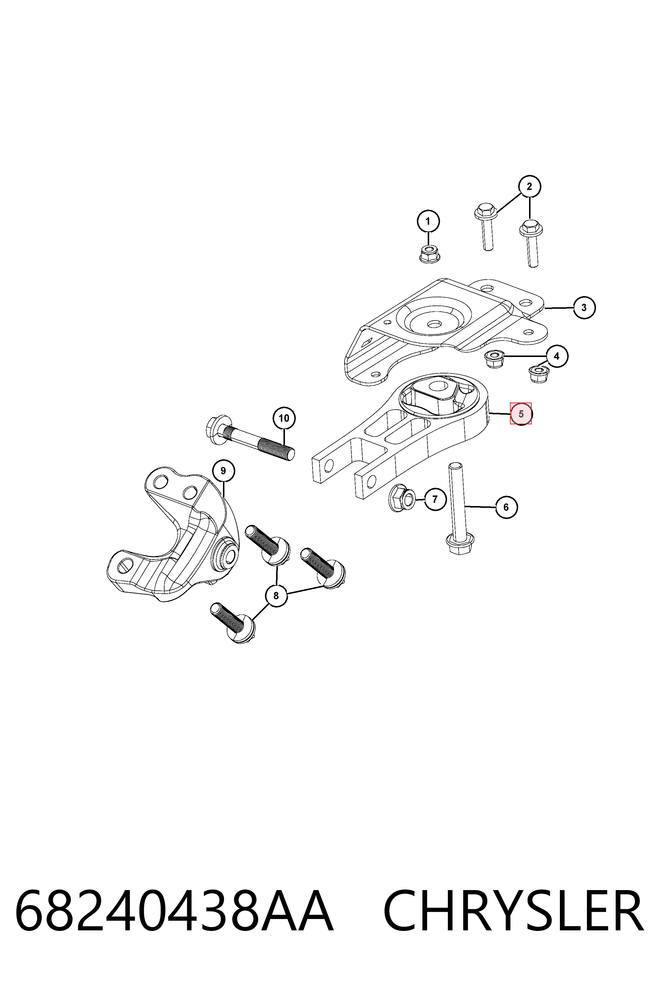 68240438AA Chrysler Taco de motor