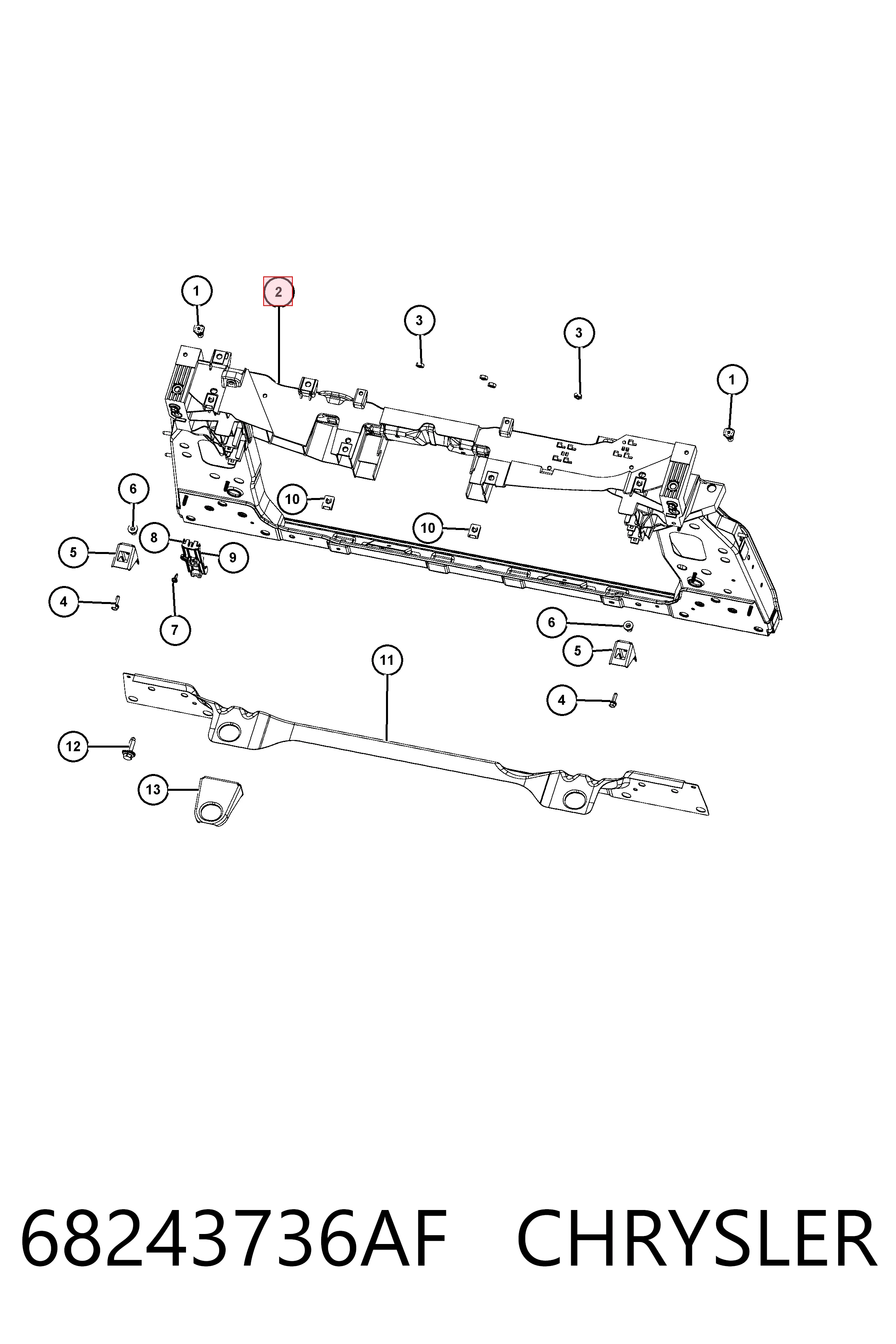 Panel de soporte del radiador y montaje de faros General Motors 68243736AF precio, desde 184,77 EUR
