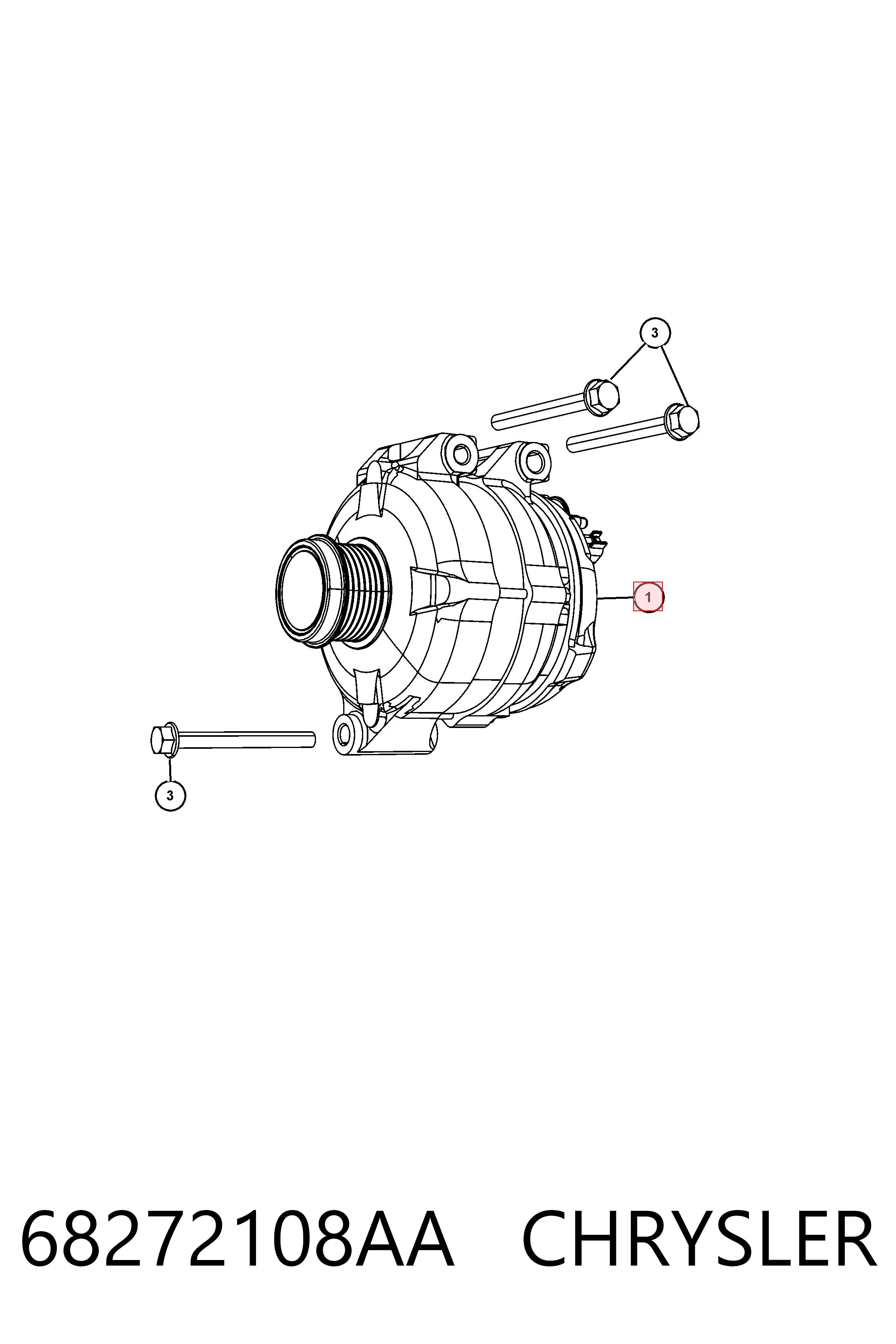 68272108AA Chrysler Alternador de coche
