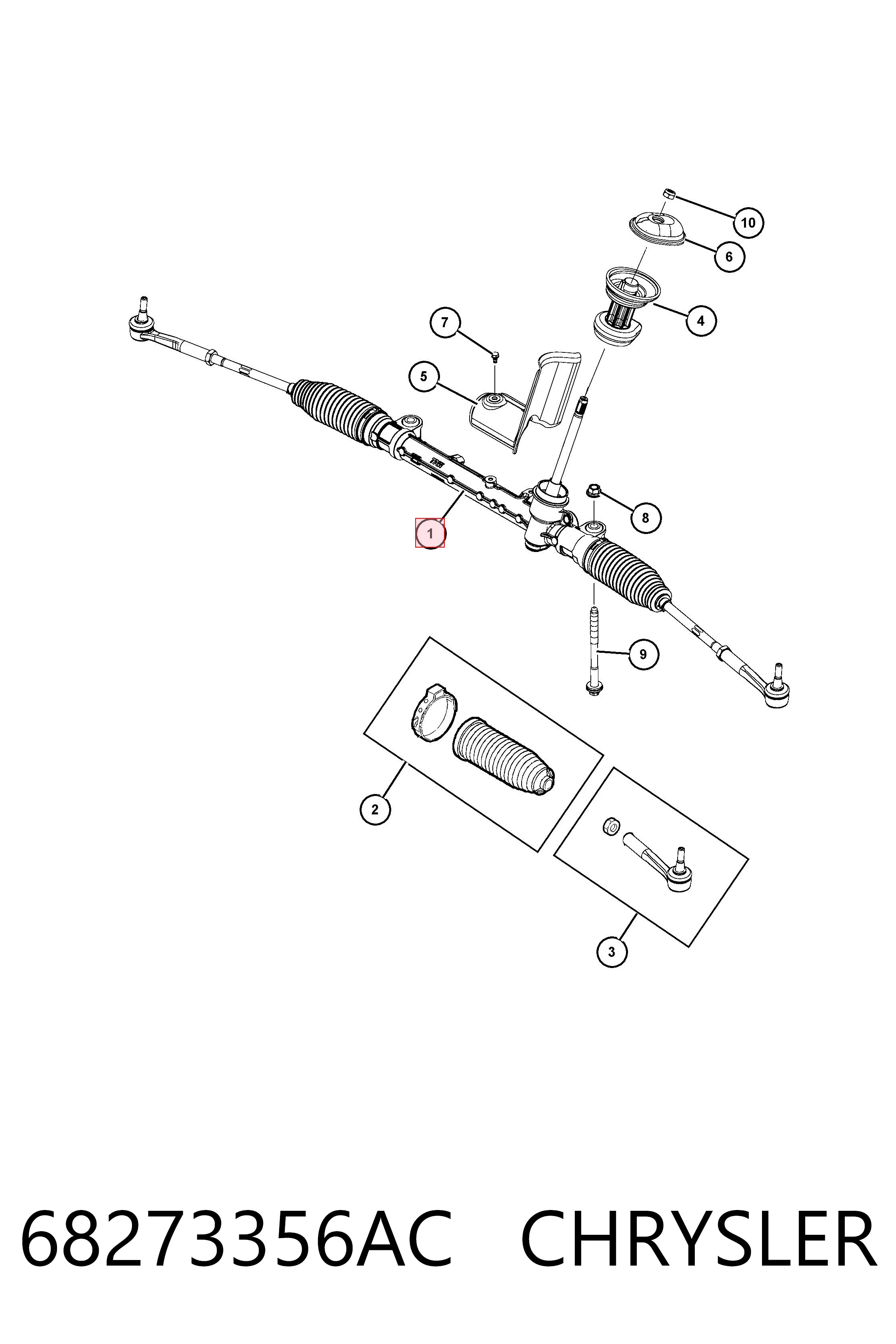 Cremallera caja de direccion para Jeep Compass  MP