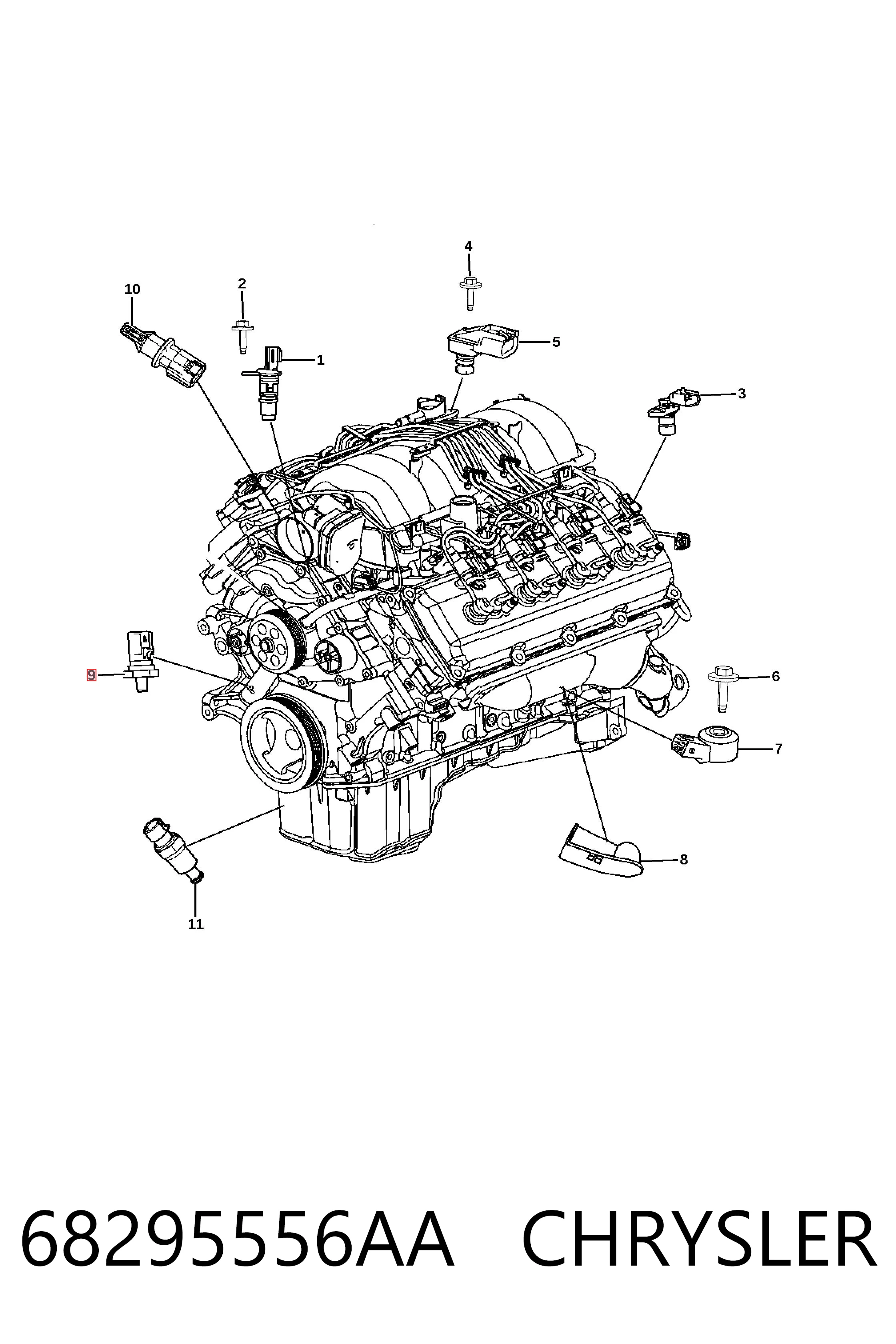 K68295556AA Fiat/Alfa/Lancia Indicador de presión del aceite