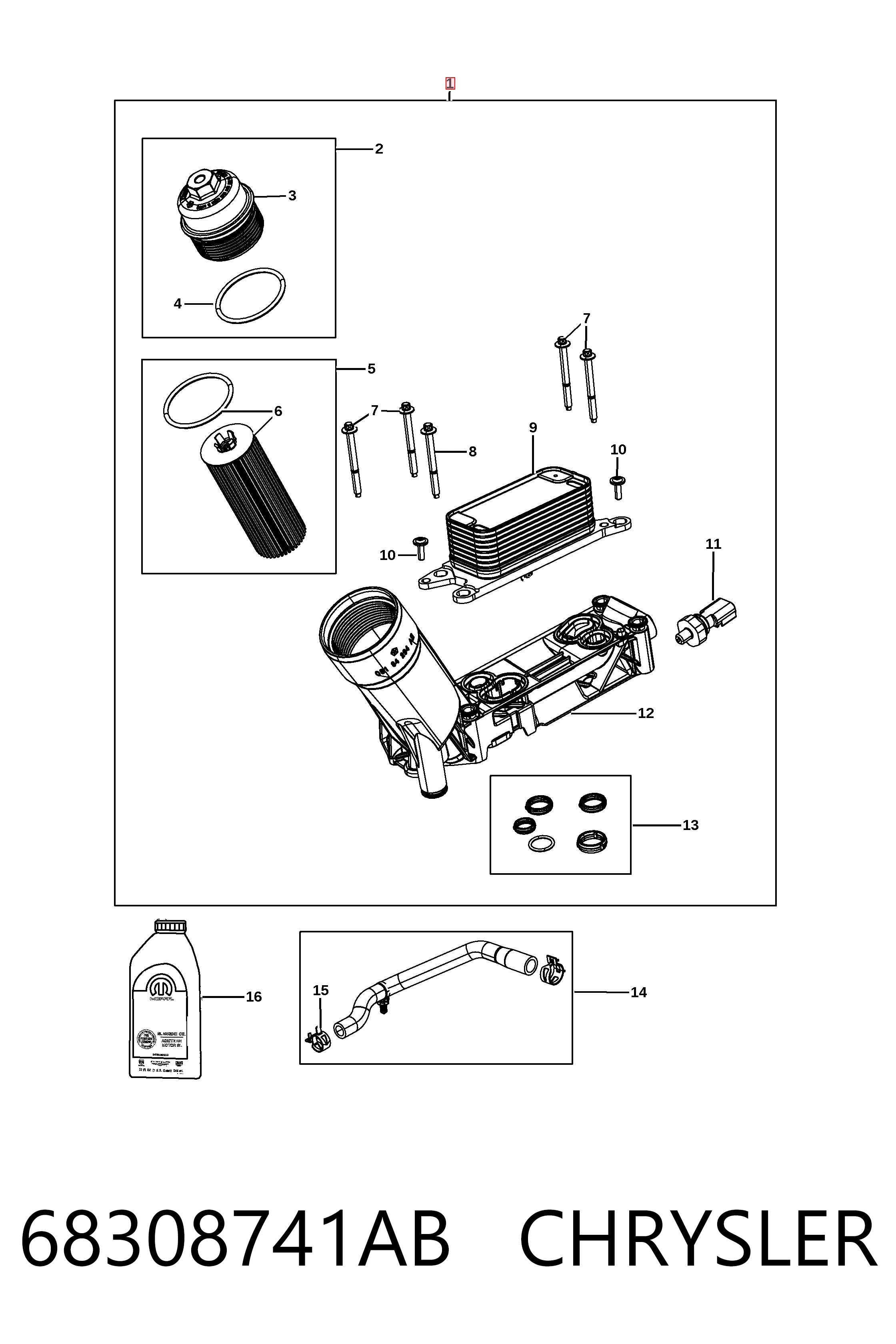 68308741AB Chrysler Portafiltro de aceite