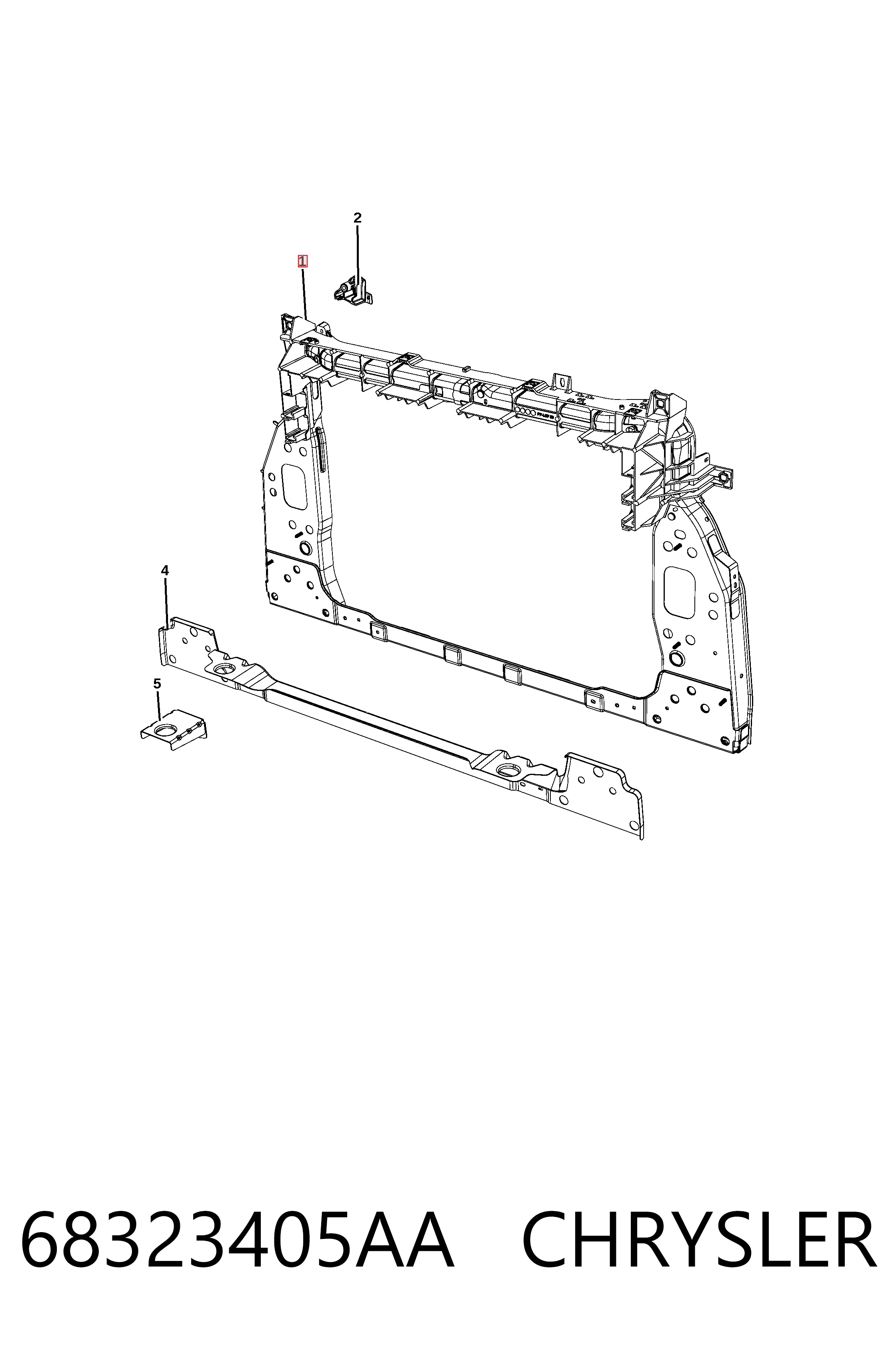 Panel de soporte del radiador y montaje de faros Fiat/Alfa/Lancia K68256097AA precio, desde 185,12 EUR