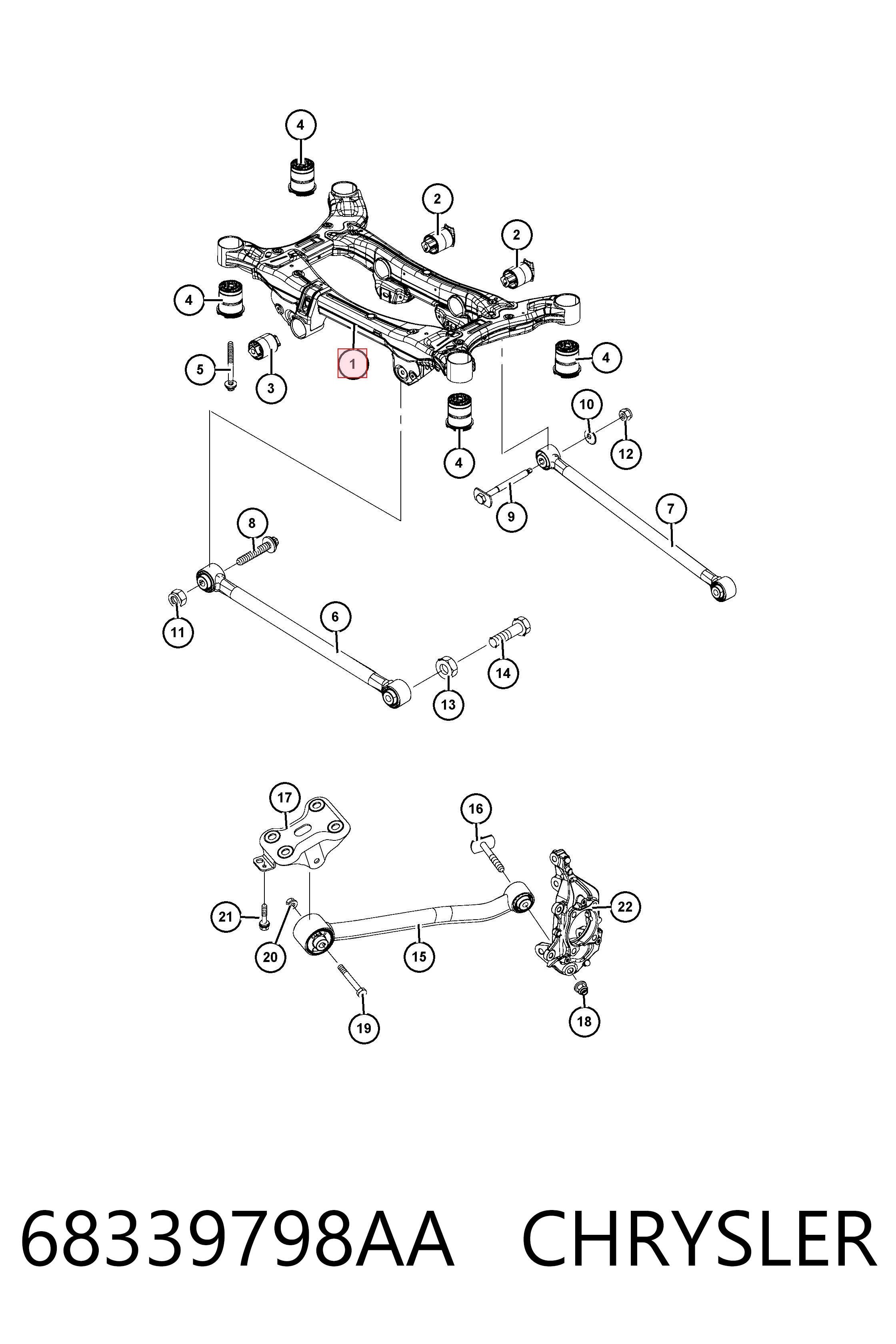 Comprar Subchasis trasero soporte motor Jeep Compass MP a bajo precio