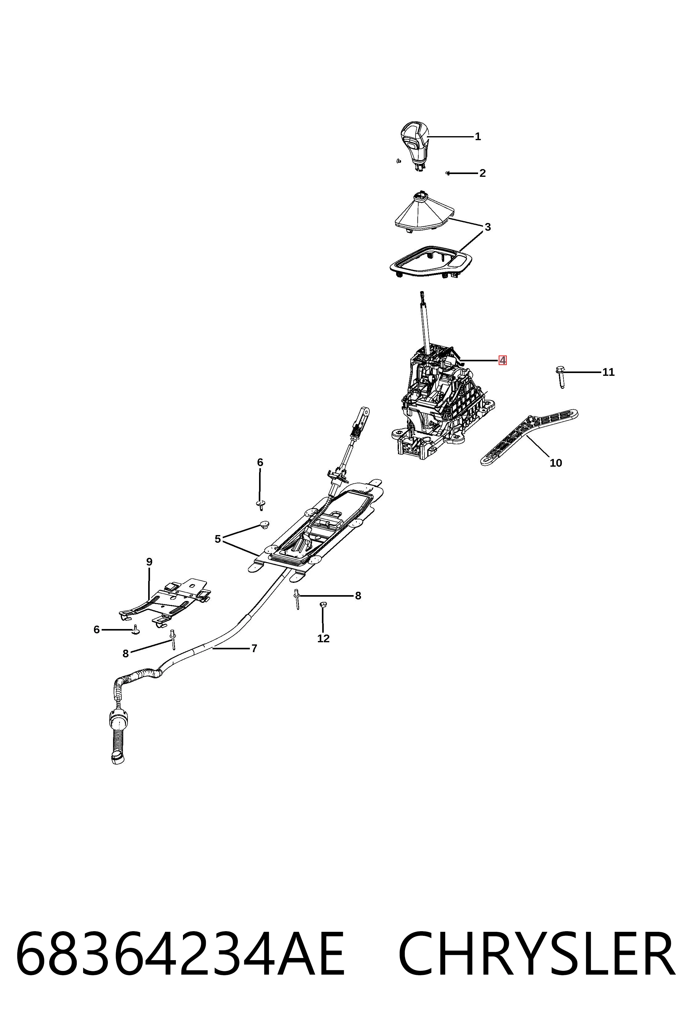 Palanca selectora cambio de marcha para Jeep Compass  MP