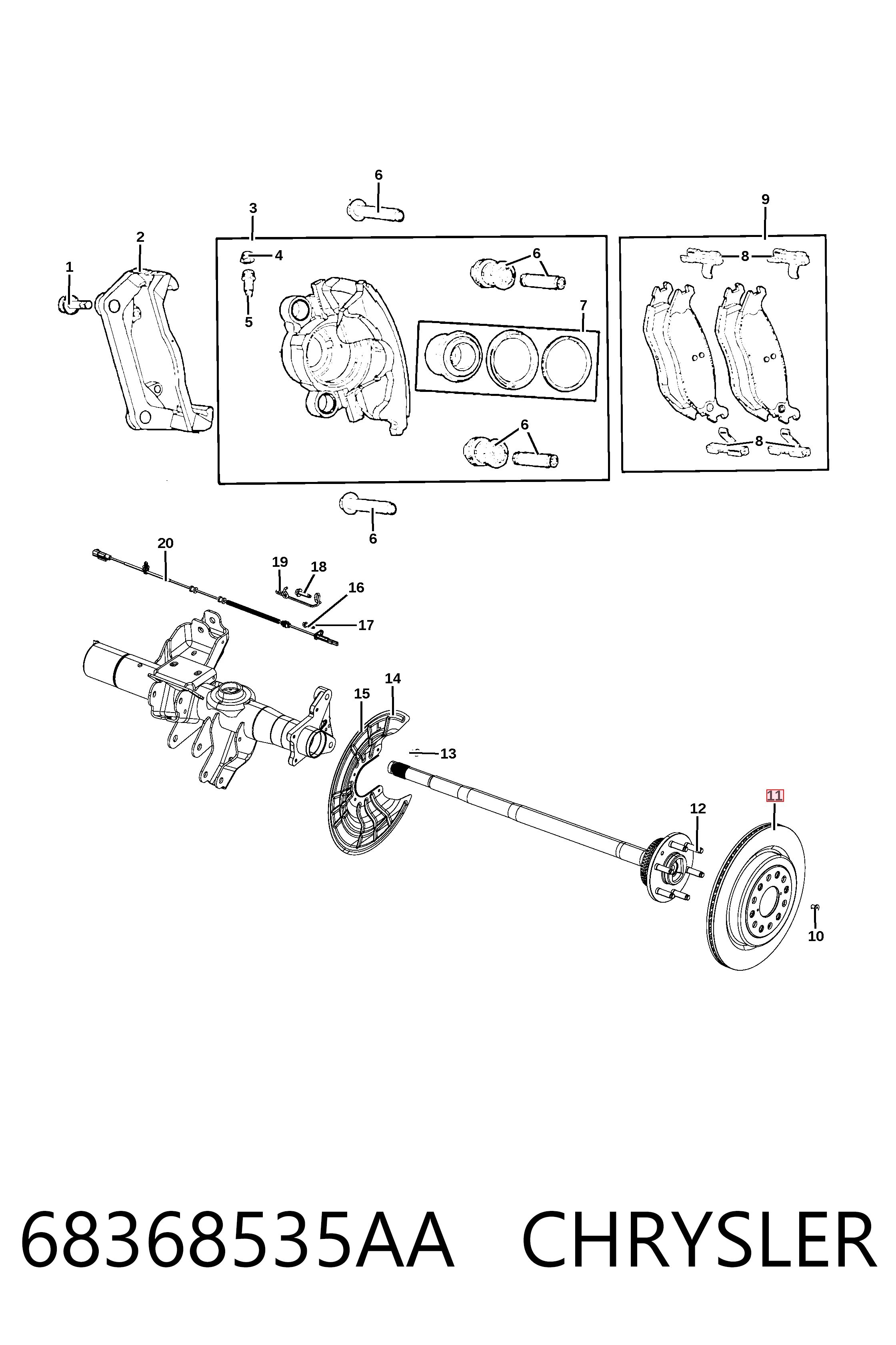 K68368535AA Fiat/Alfa/Lancia Freno de disco trasero