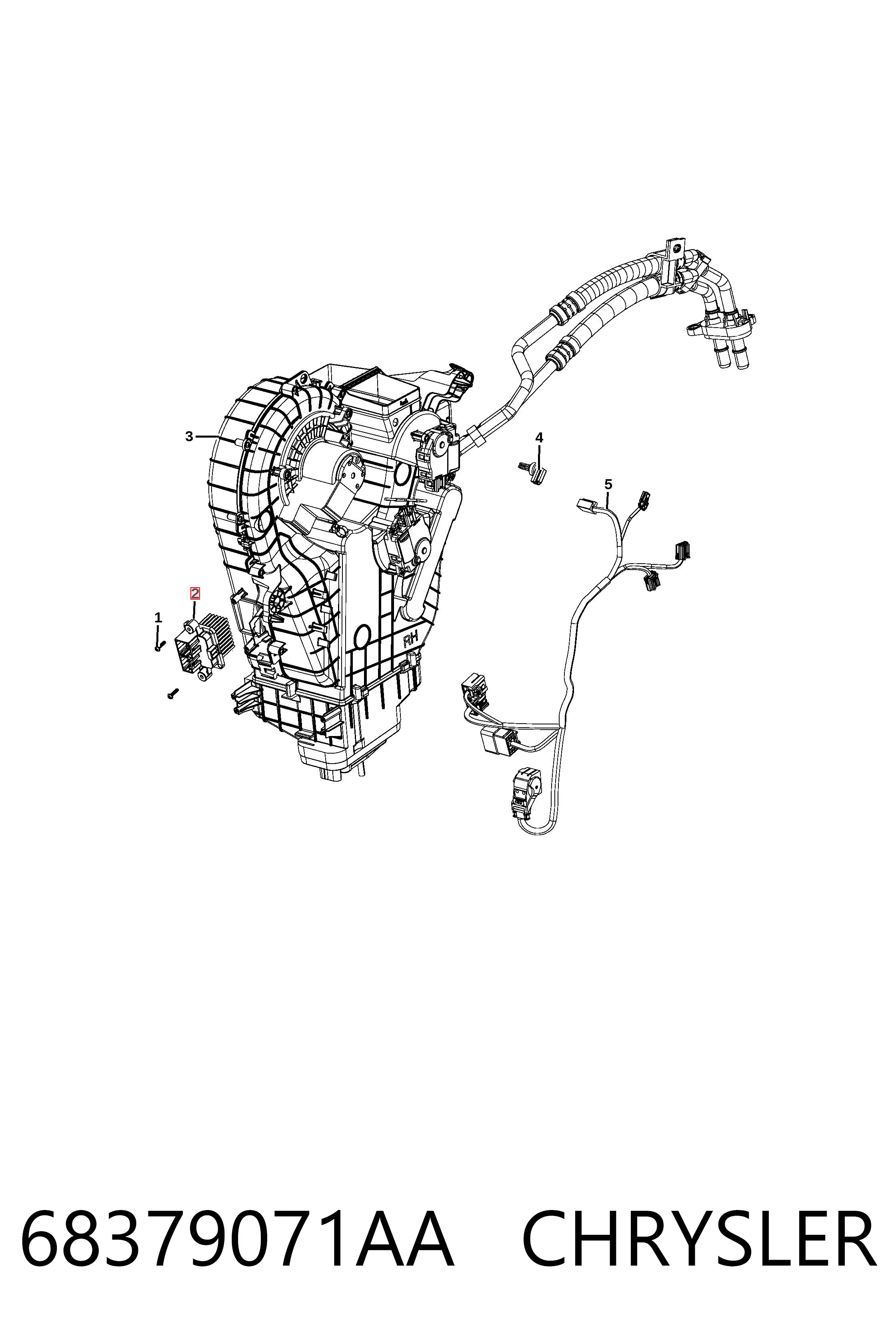68379071AA Chrysler Resistencia de calefacción