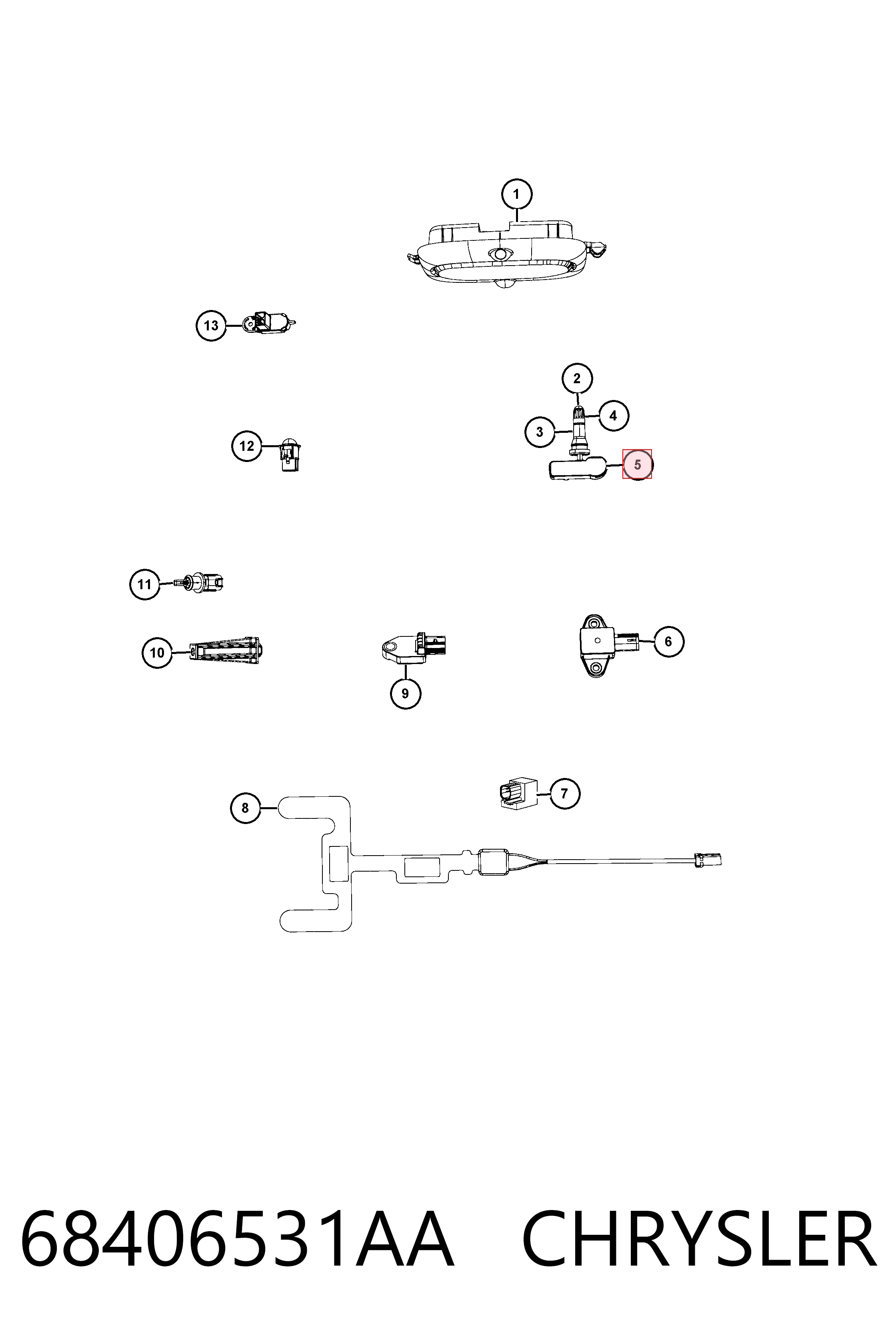 Sensor de presión de neumáticos K56029481AB Fiat/Alfa/Lancia
