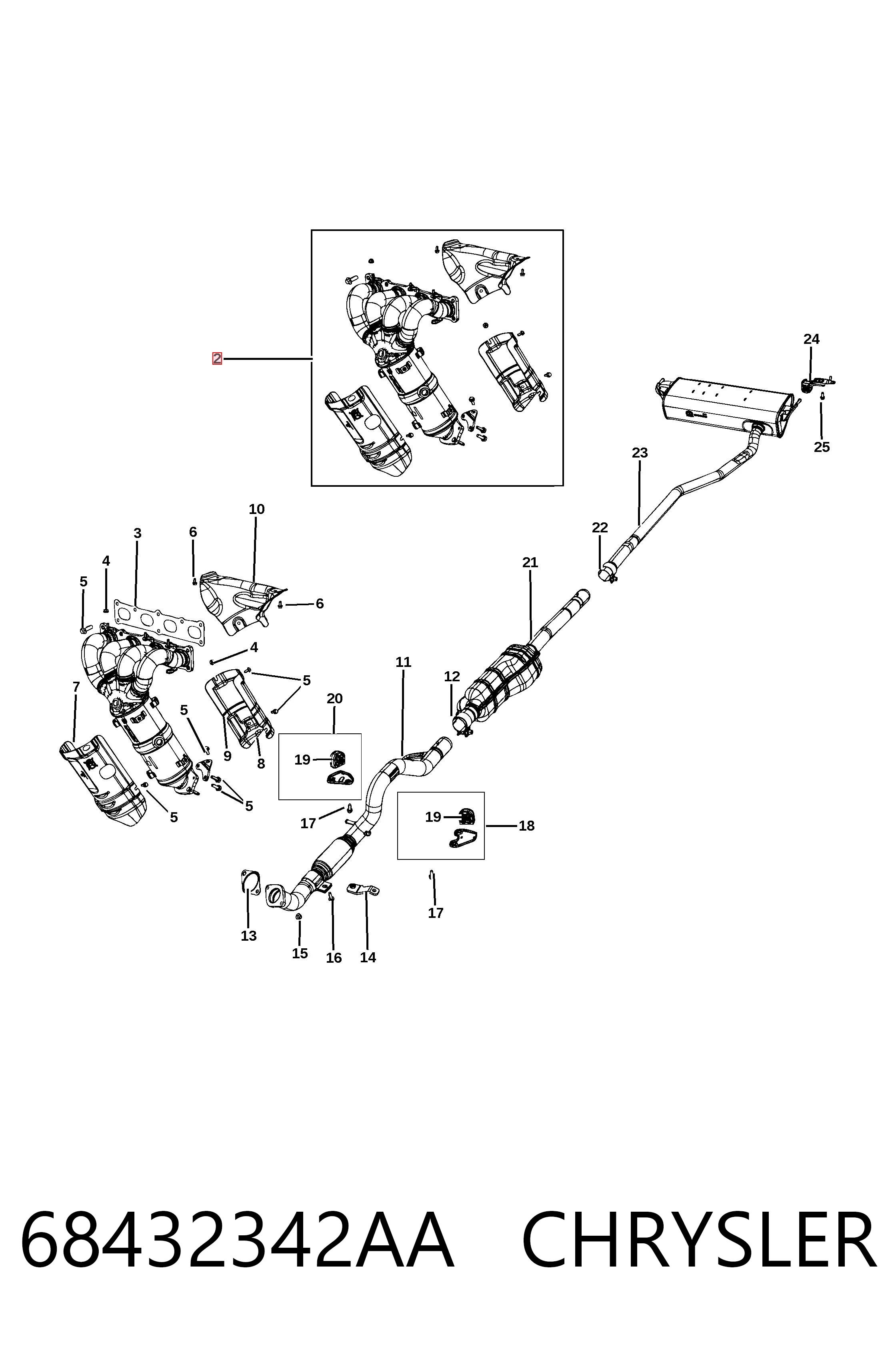 Sistema de escape del motor para Jeep Compass  (MP)