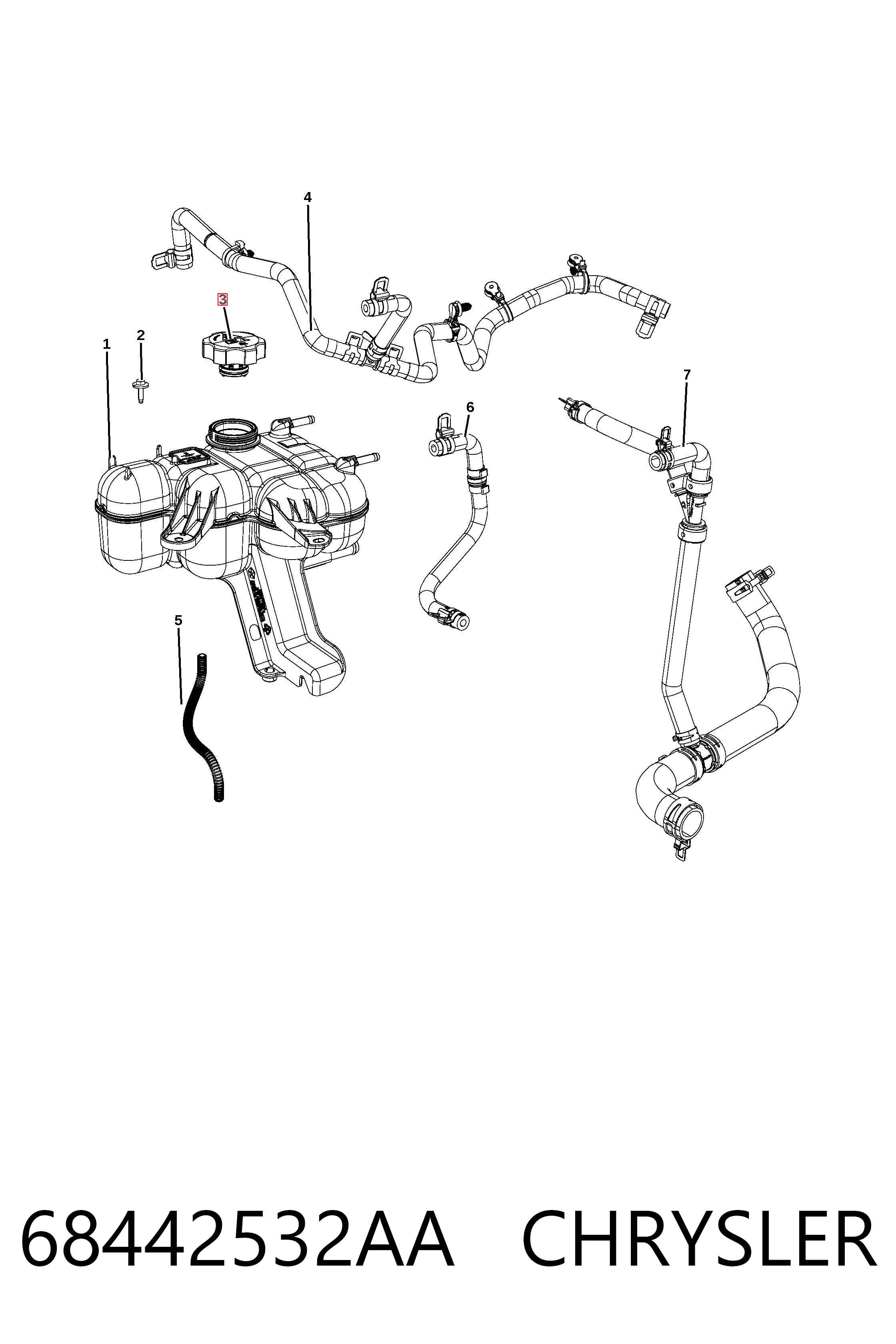 68442532AA Chrysler Tapón del radiador de refrigerante
