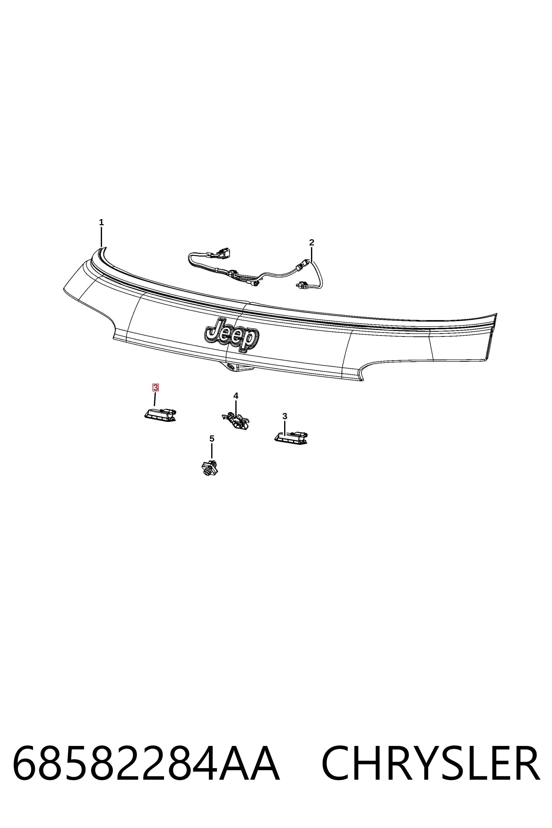 68582284AA Chrysler Luz de matricula