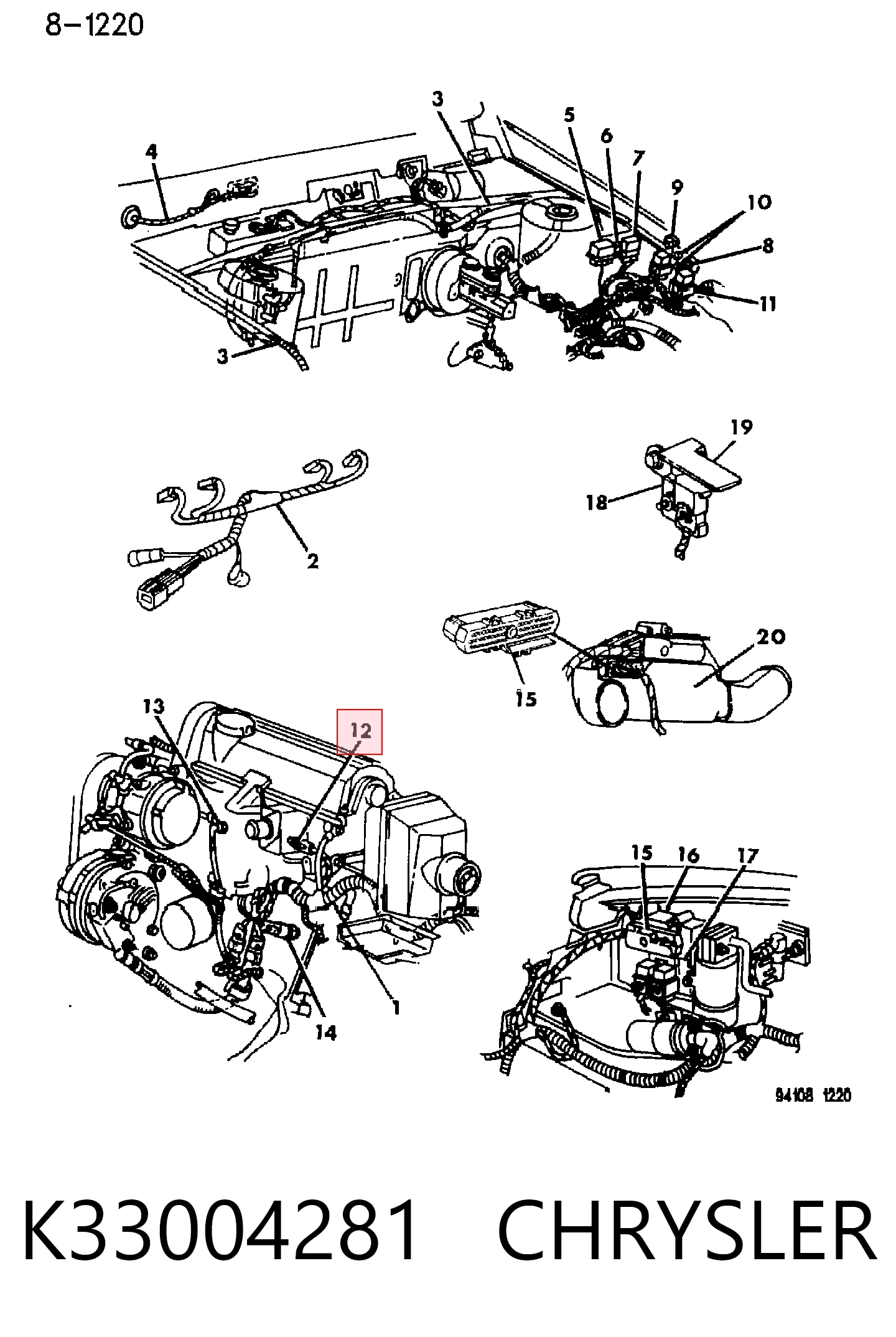 K33004281 Fiat/Alfa/Lancia Sensor temperatura refrigerante