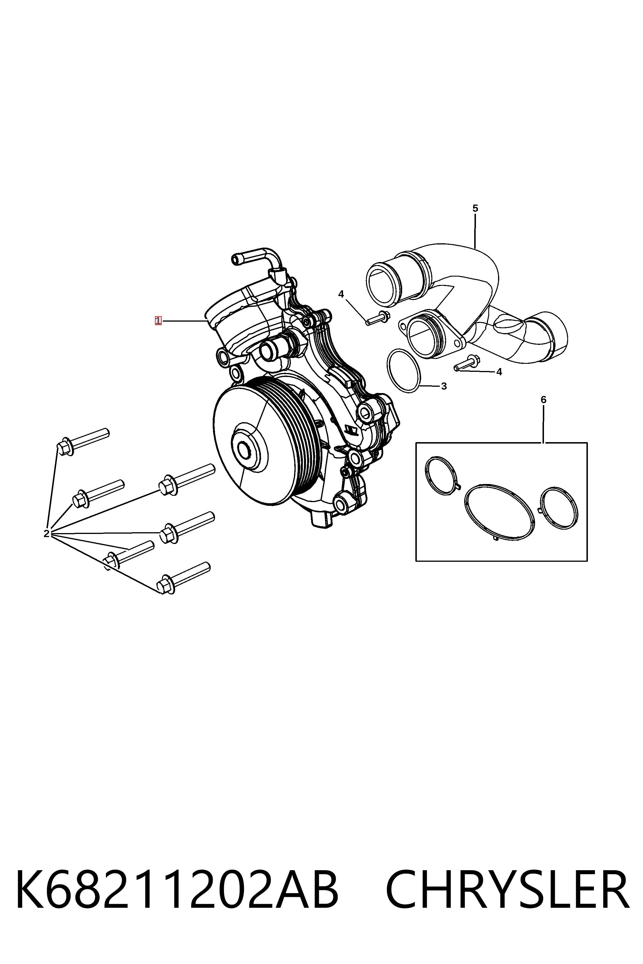 K68211202AB Chrysler Bomba refrigerante coche