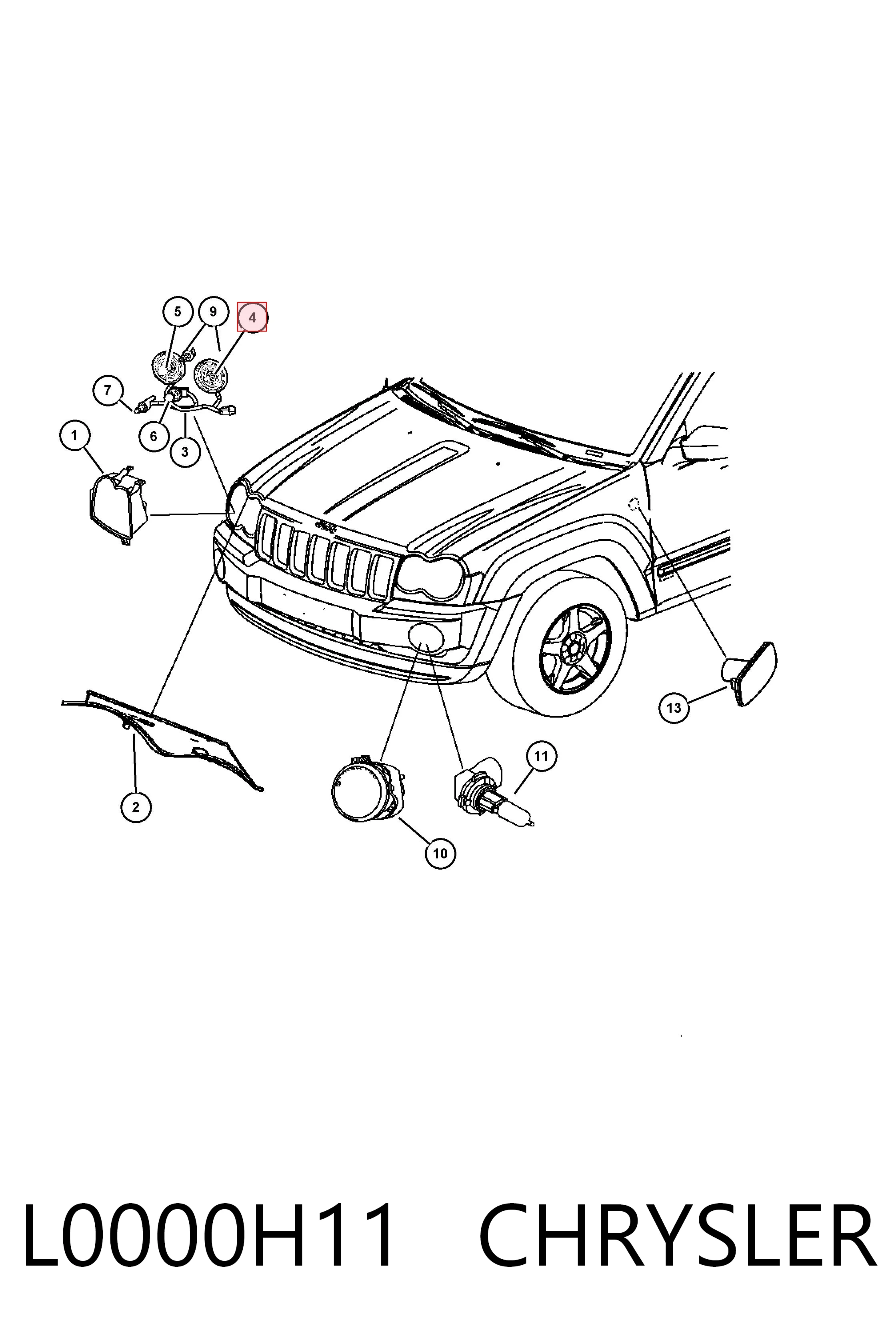 Bombilla L0000H11 CHRYSLER