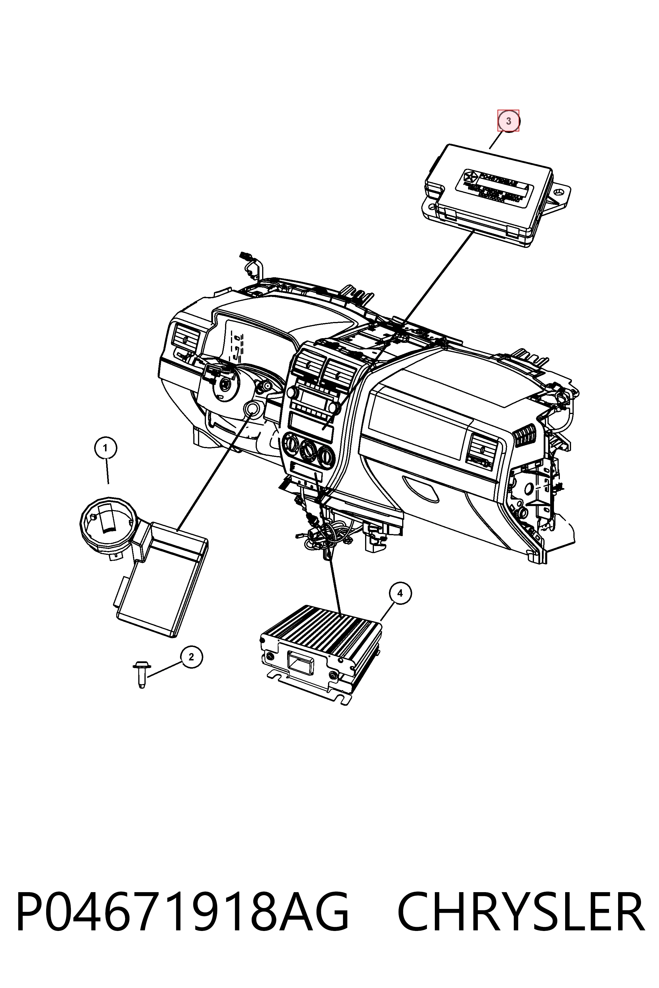 Unidad de control de navegación K68264745AA Fiat/Alfa/Lancia