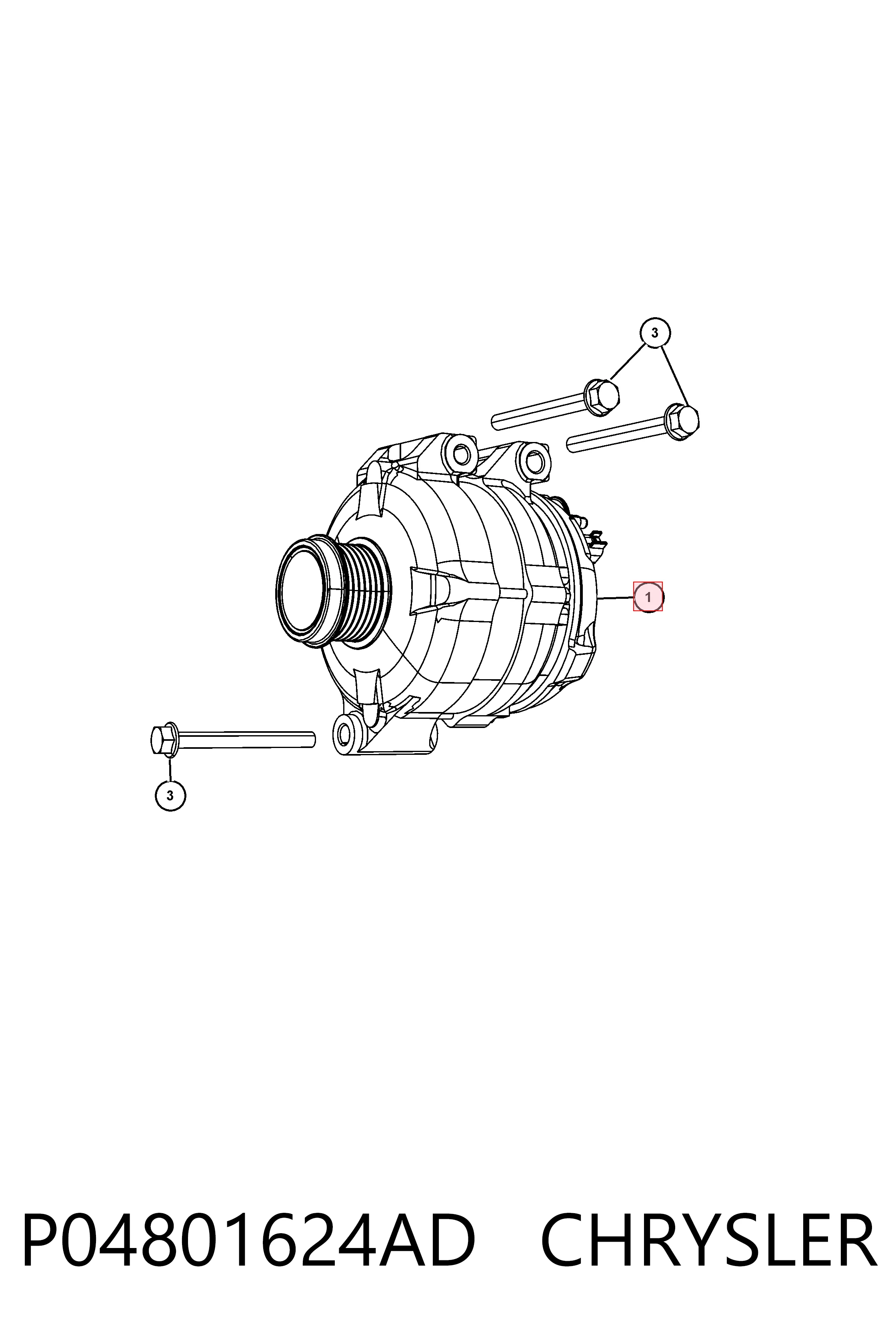 P04801624AD Chrysler Alternador de coche
