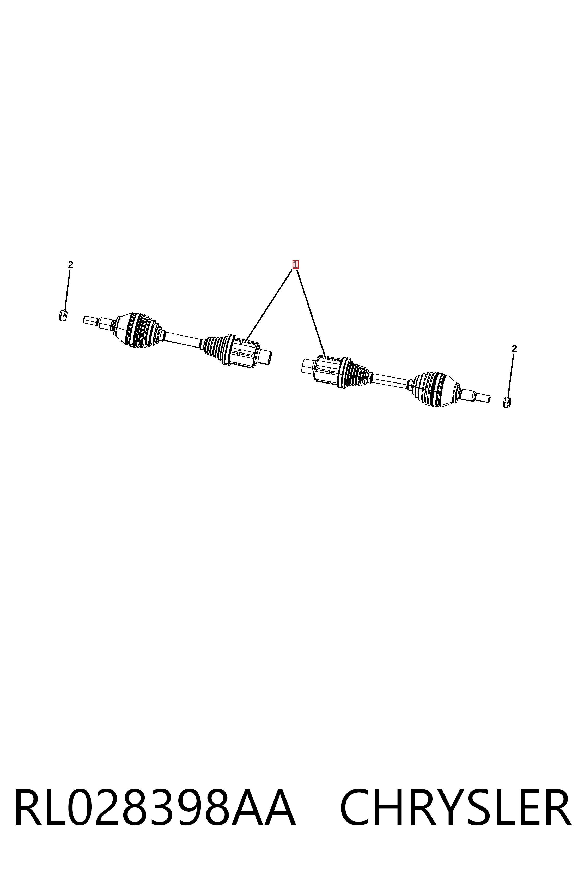 Semieje delantero RL028398AA CHRYSLER