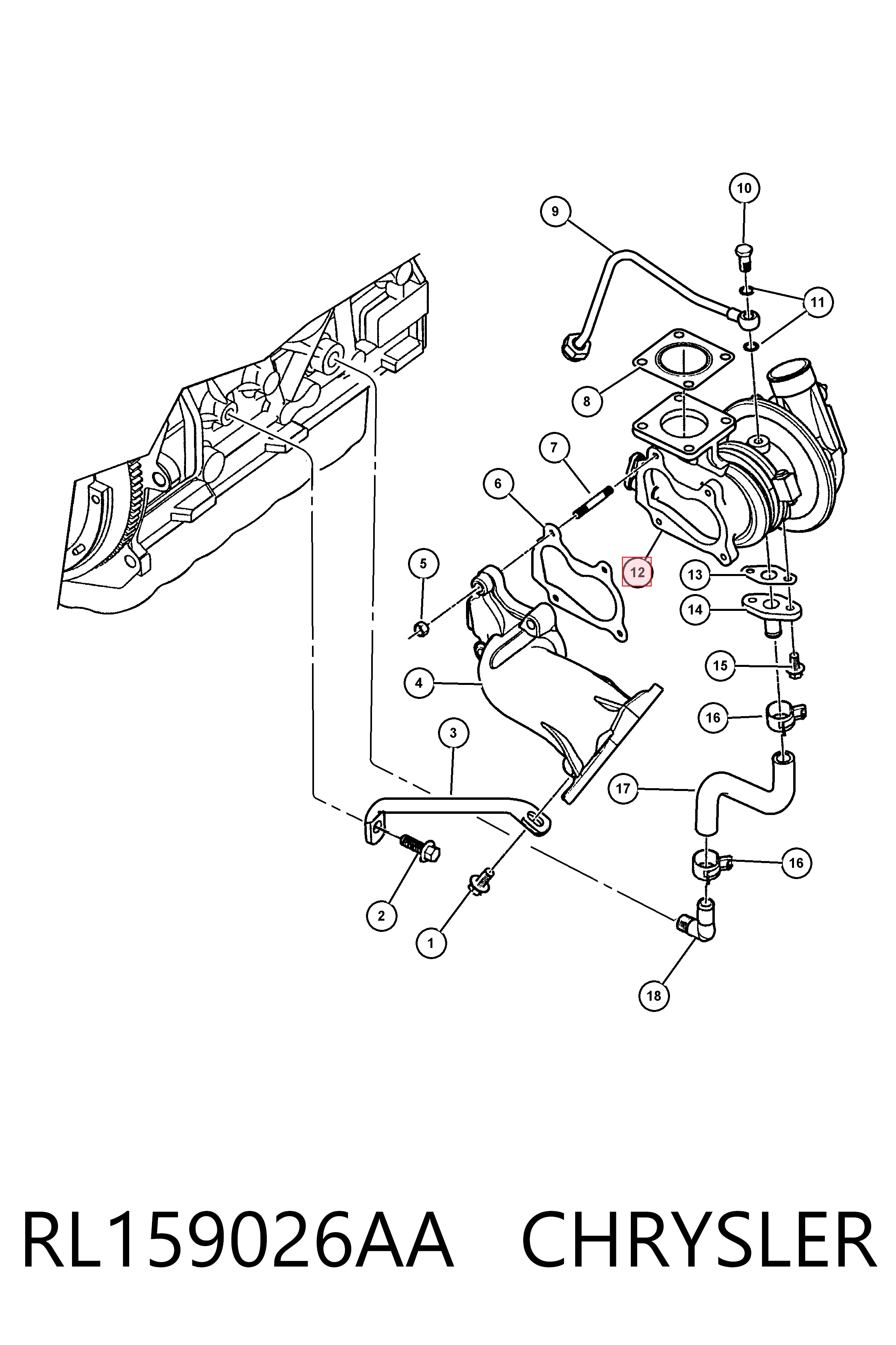 K05083265AA Fiat/Alfa/Lancia Turbo para motor