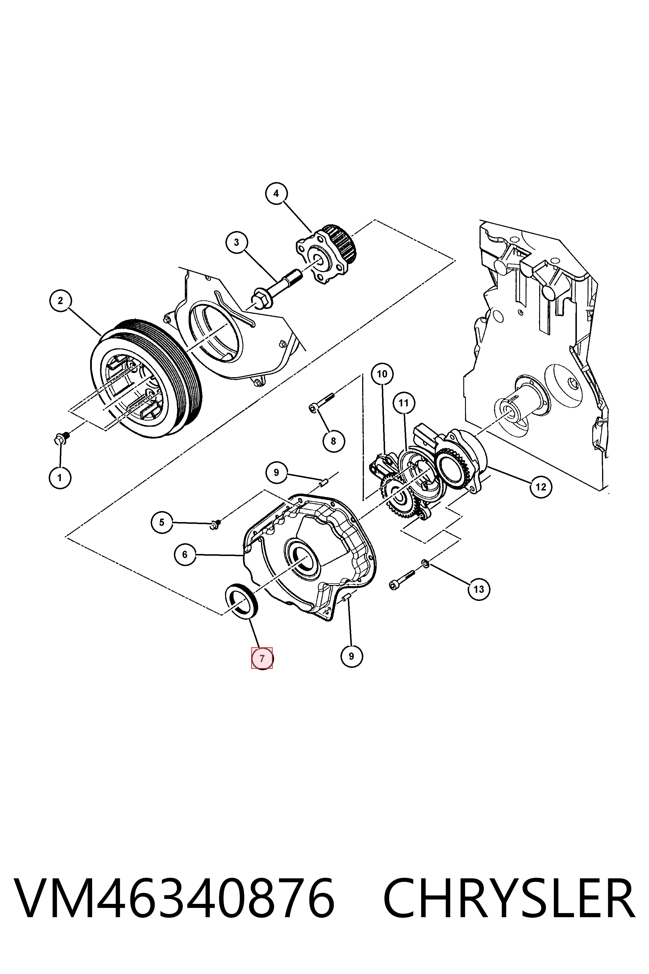 Comprar 12643563 General Motors Retén de cigüeñal frontal