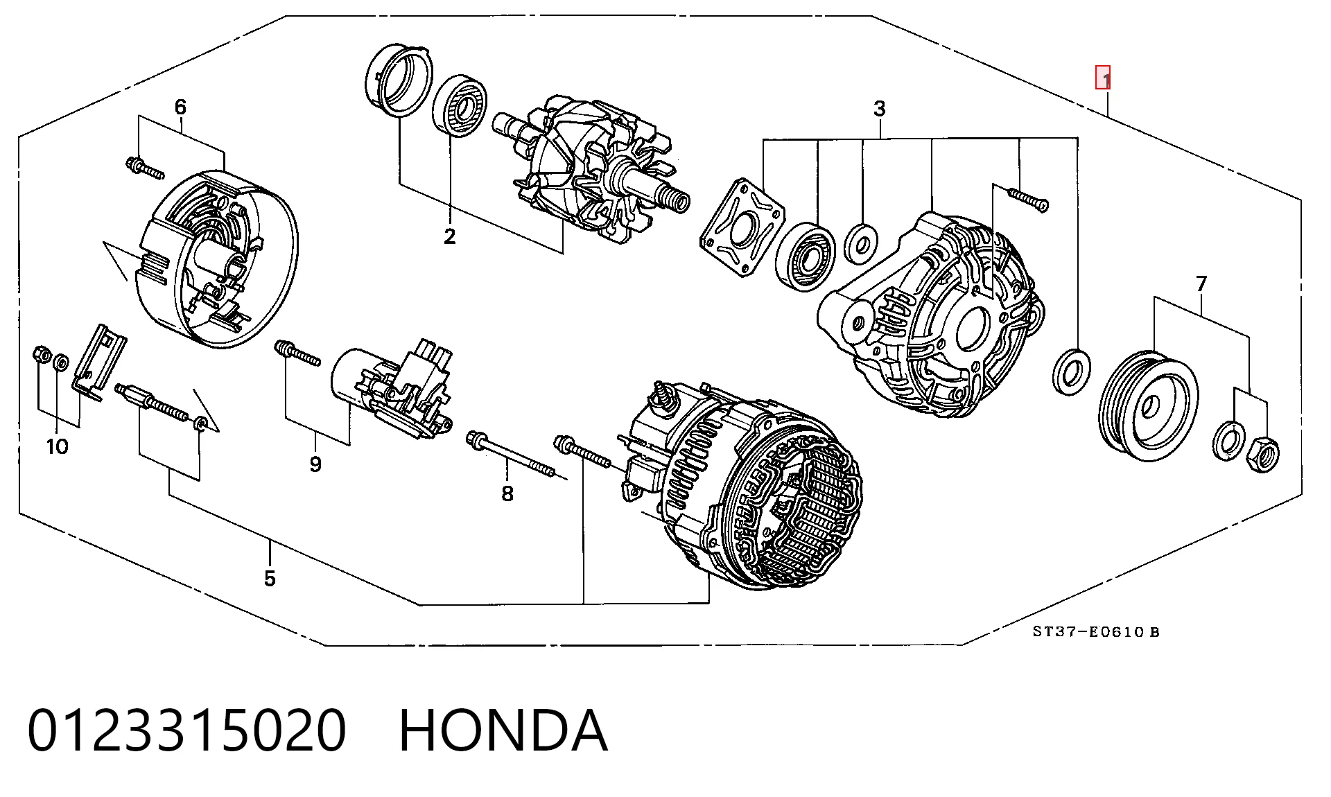 0123315020 Honda Alternador de coche