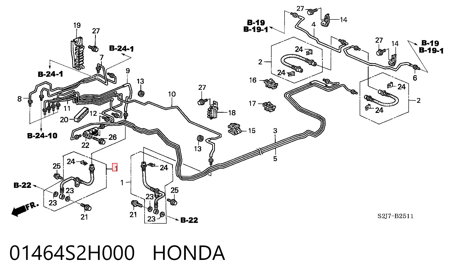 Tubo flexible de frenos delantero Honda HR-V  (GH)